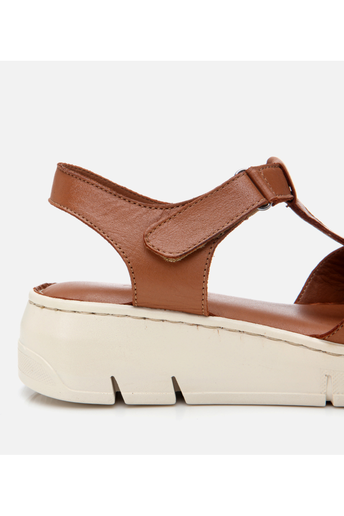 Hotiç Kadın Deri Taba Ayarlanabilir Comfort Sandalet görsel 4