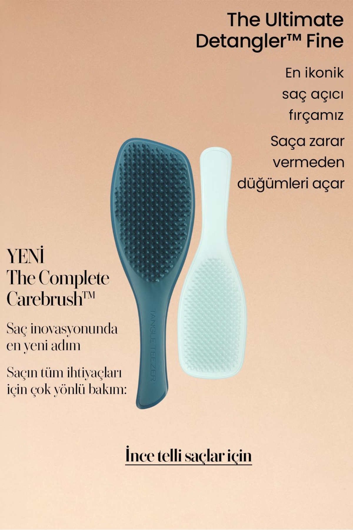 Complete Carebrush Mavi İnce Telli ve Hassas Saçlar için Saç Fırçası-Tarak — آبی 50102-001-1 — تصویر 4 از 8