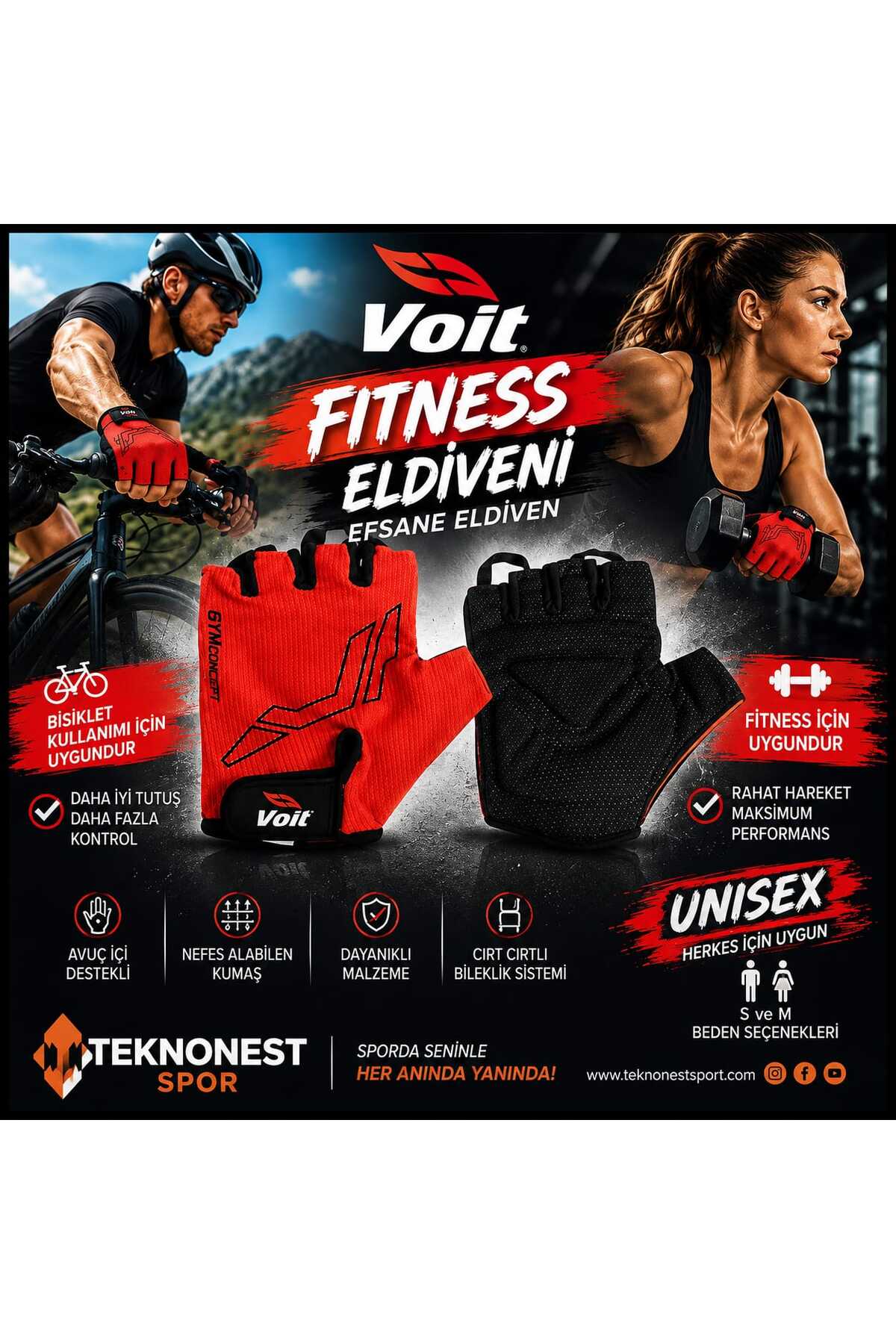 Voit Unisex Fitness Eldiveni 8211