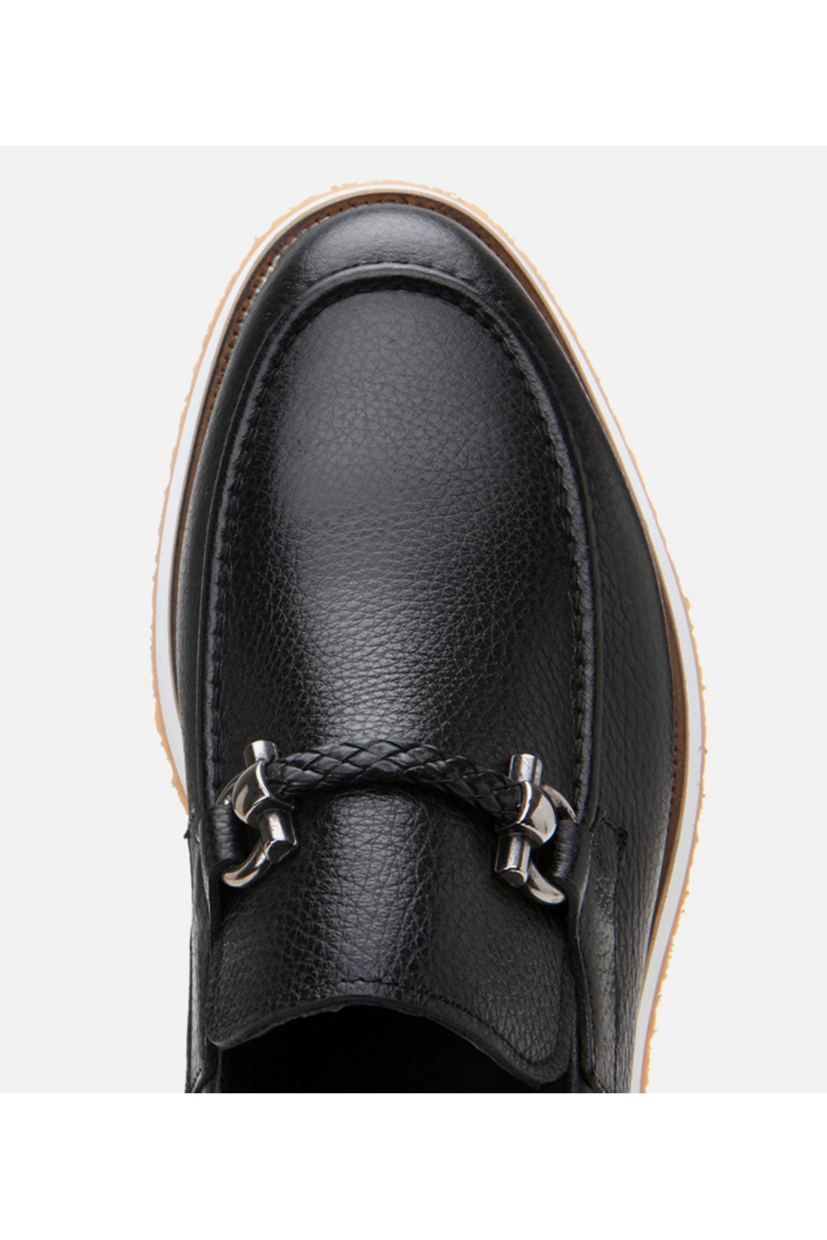 Hotiç Erkek Deri Siyah Spor Tabanlı Klasik Loafer görsel 6