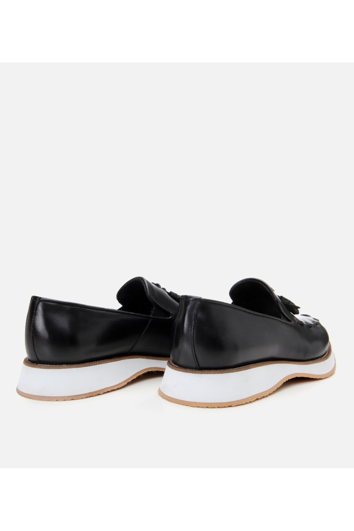 Hotiç Erkek Deri Siyah Püskül Detaylı Klasik Loafer görsel 6