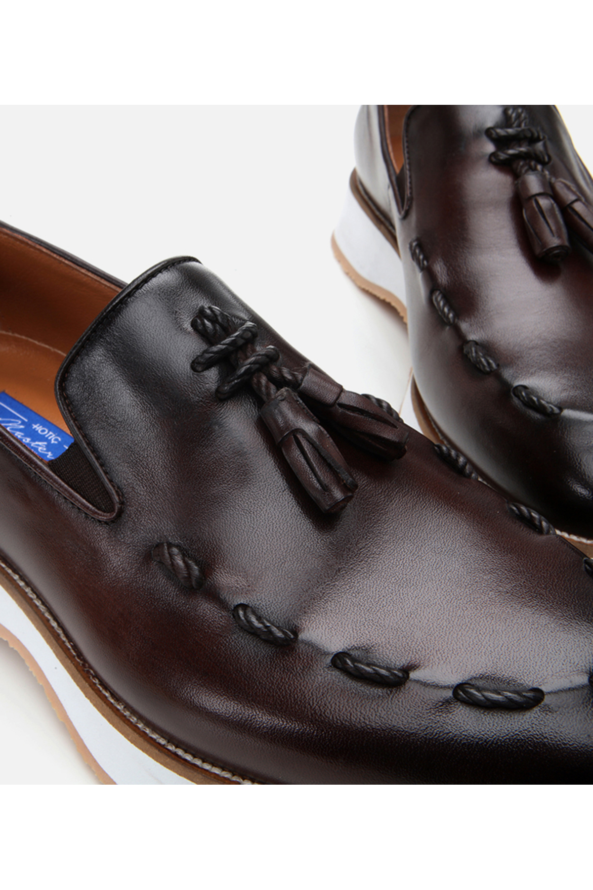 Hotiç Erkek Deri Kahverengi Püskül Detaylı Klasik Loafer görsel 5