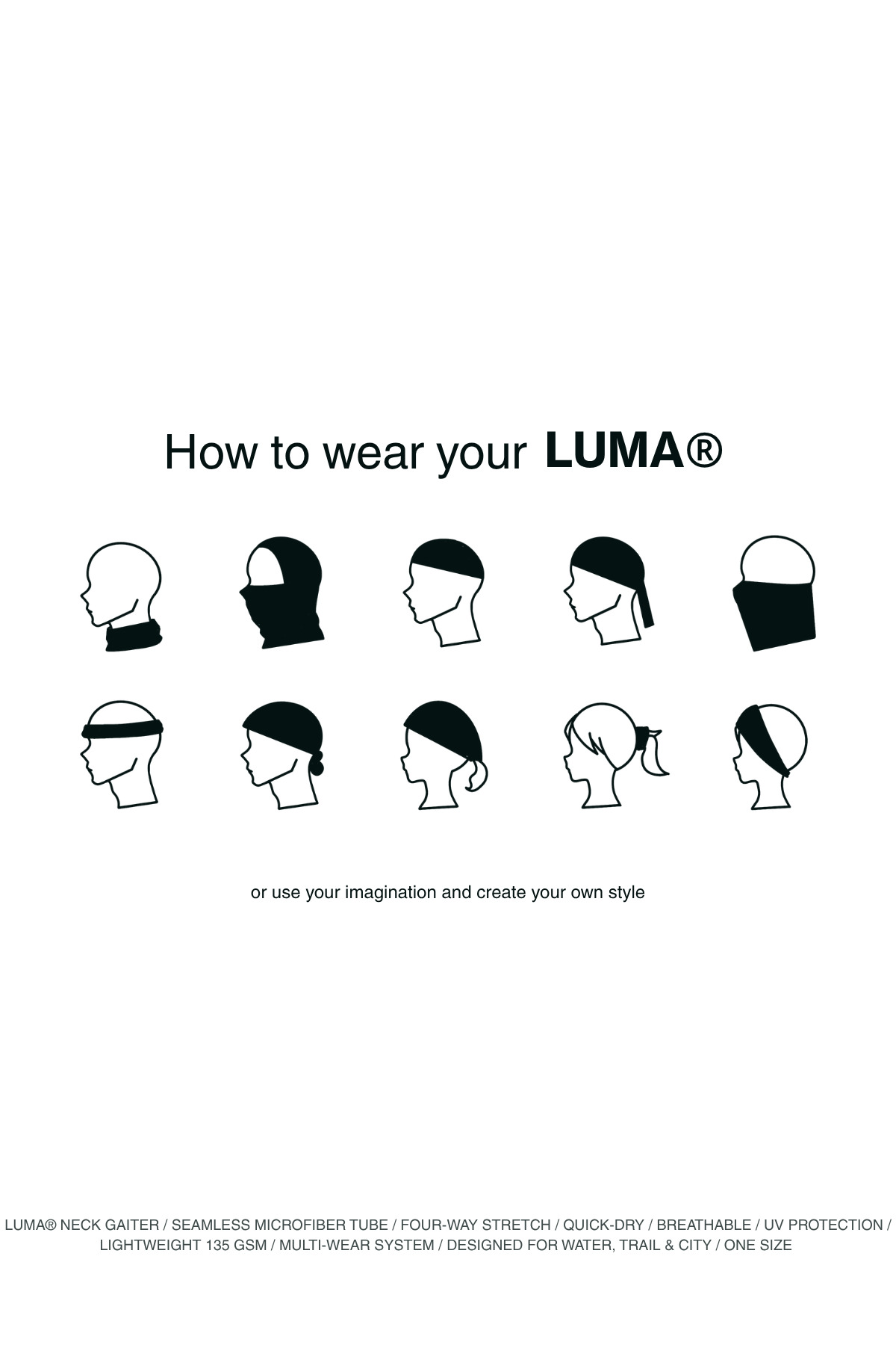 Luma Ride or Die Unisex Motorcu Buff Boyunluk, Bandana, Maske, Saç Bandı, Baf Motosiklet & Outdoor görsel 4