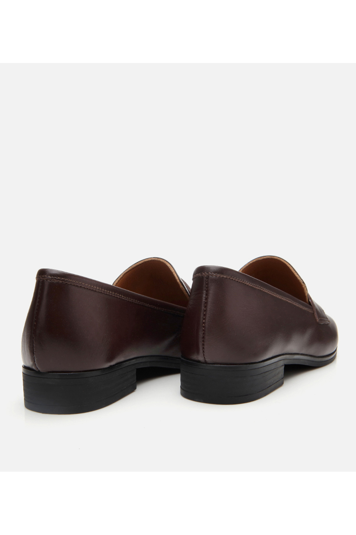 Hotiç Kadın Deri Kahverengi Logo Detaylı Loafer görsel 4
