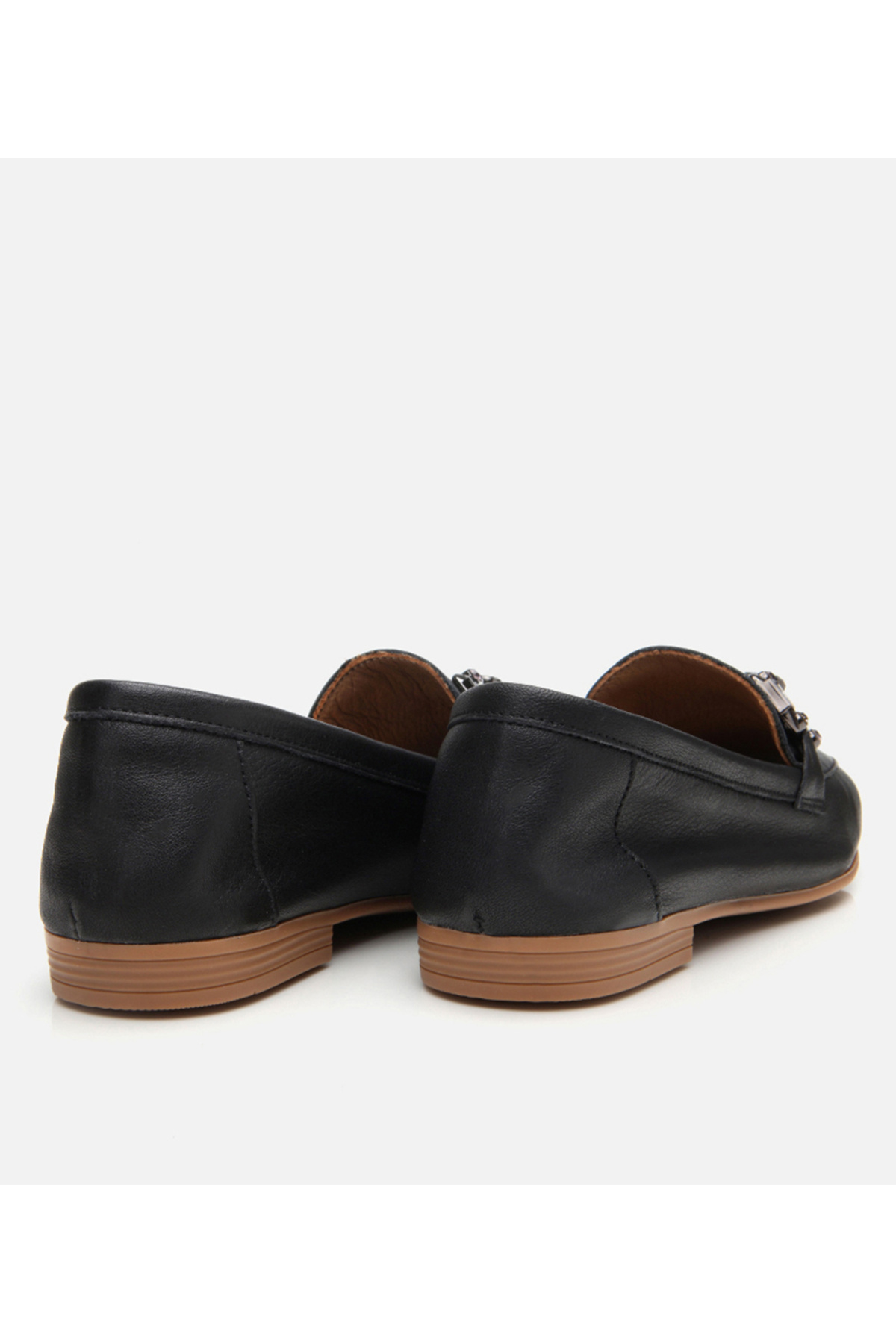 Hotiç Kadın Deri Siyah Tokalı Klasik Loafer görsel 6