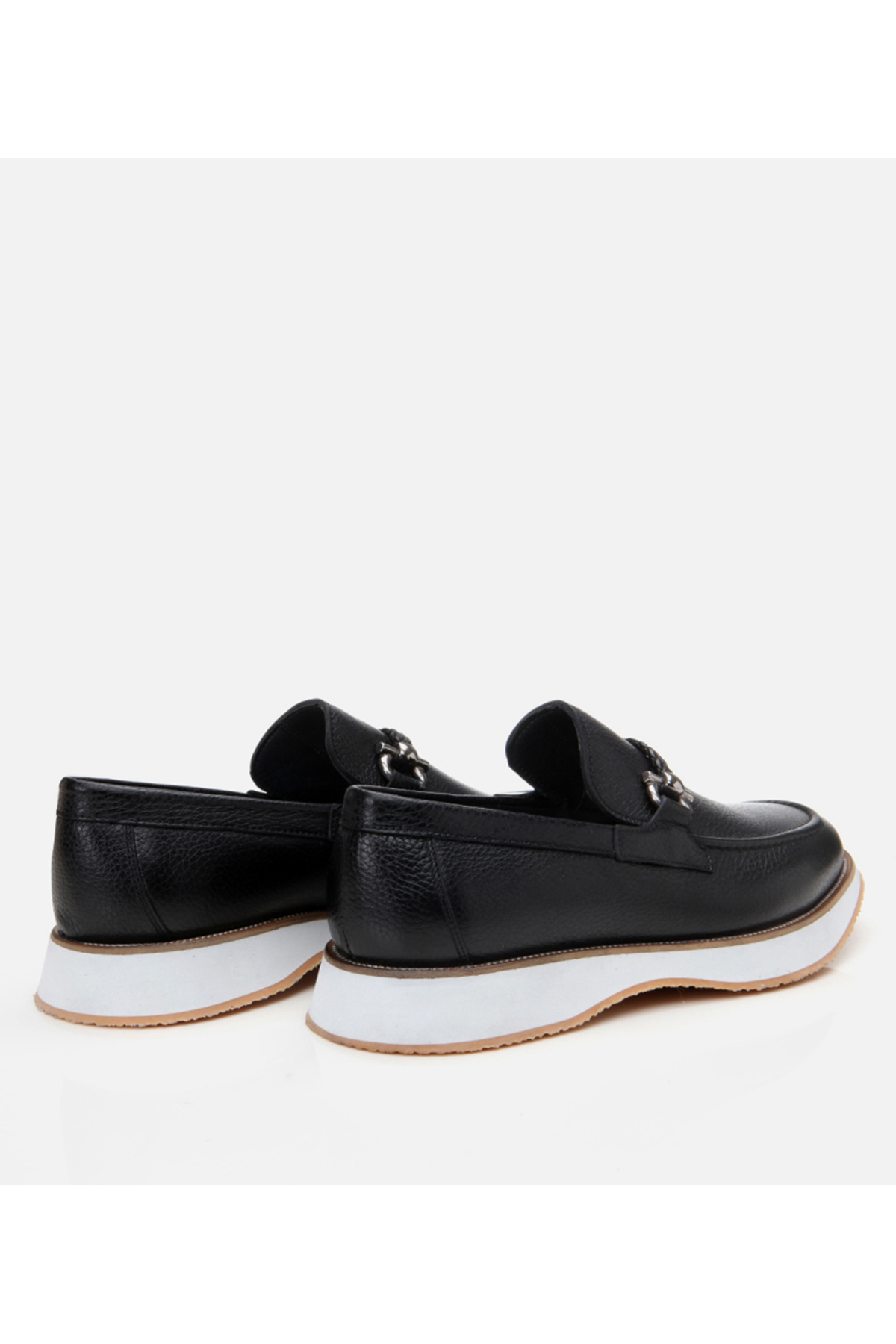 Hotiç Erkek Deri Siyah Spor Tabanlı Klasik Loafer görsel 4