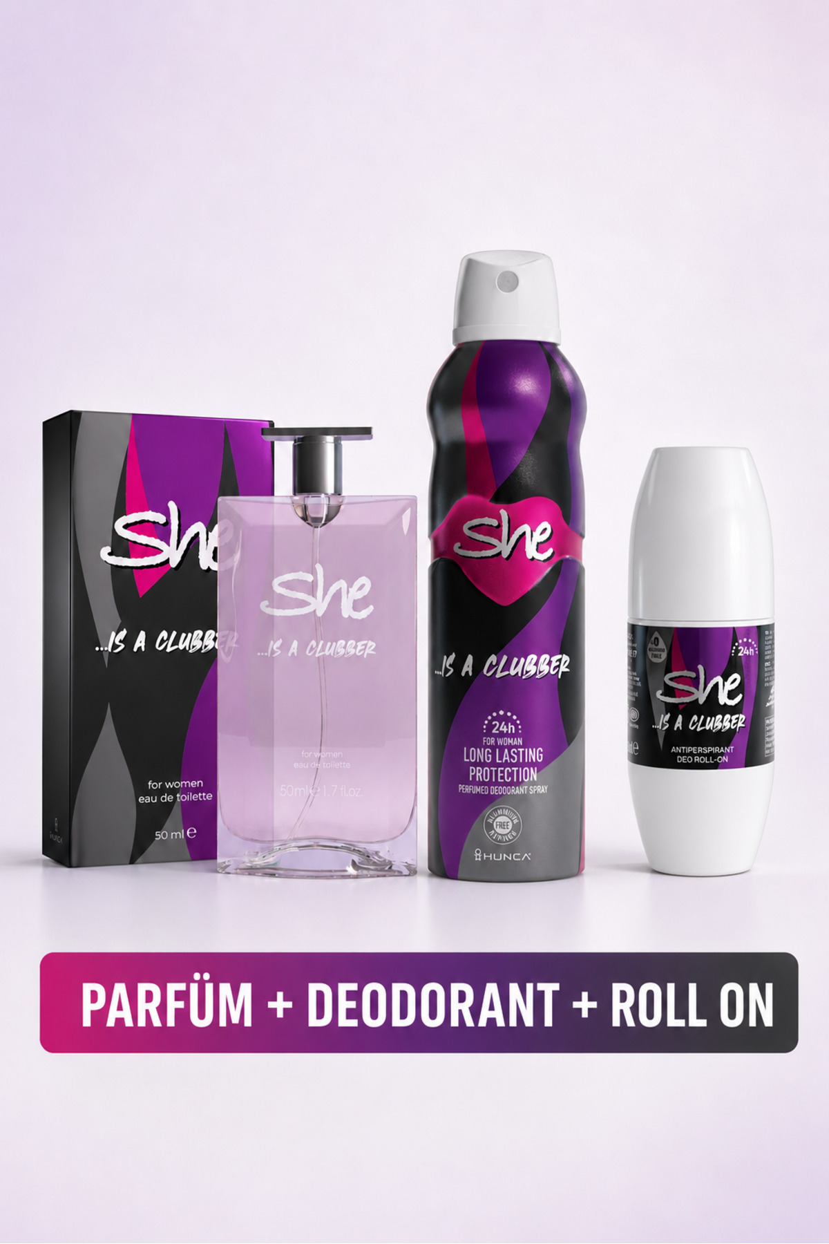 Is A Clubber Kadın Parfüm Edt 50 Ml +deodorant 150 Ml + Roll-on 50 Ml 8693973040756 — Clubber 3lü Set — تصویر 2 از 2