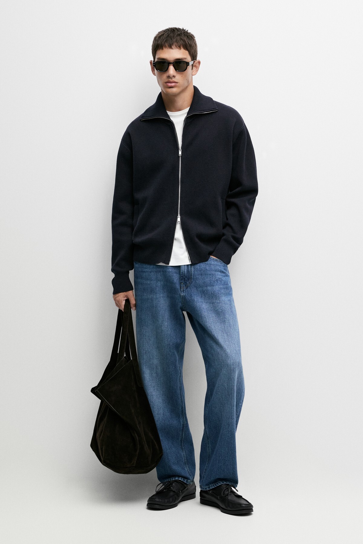Fermuarlı %100 pamuklu triko hırka