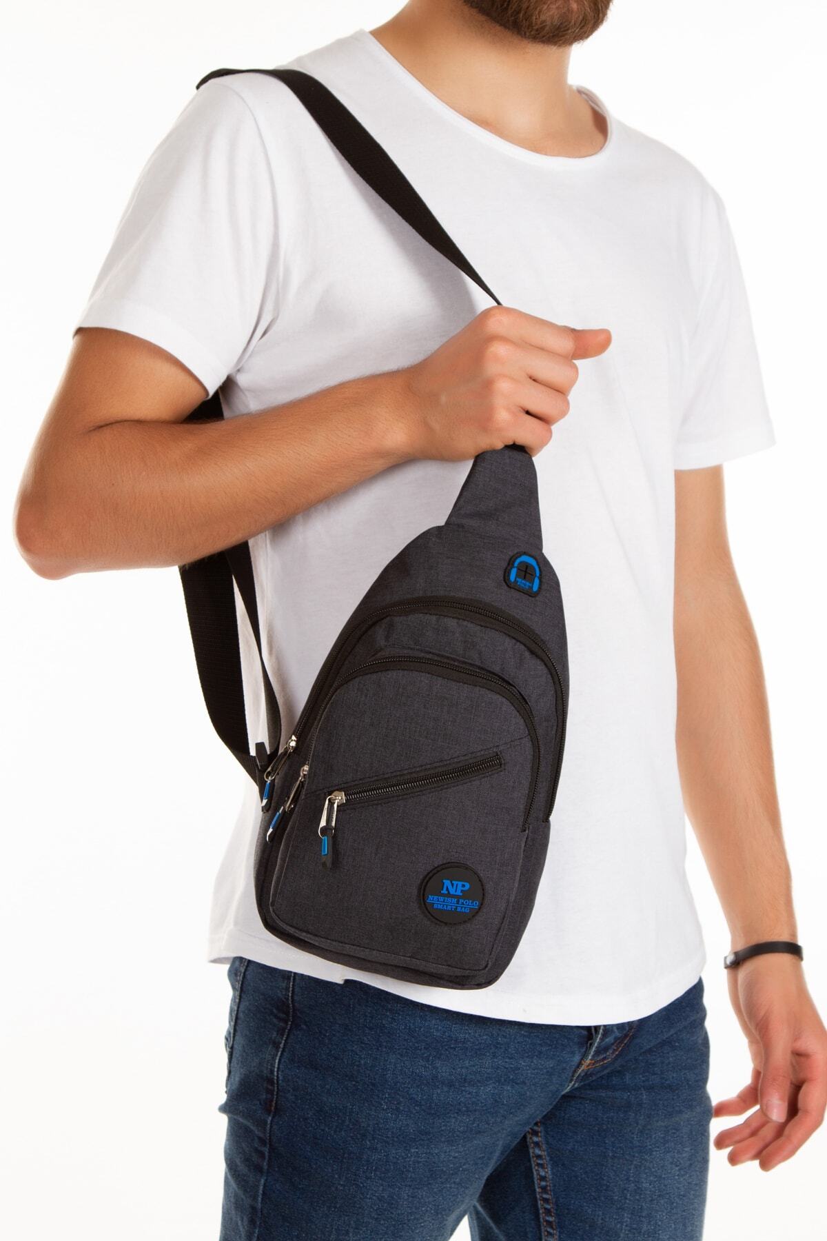 NEWISH POLO ACCESSORIES Newish Polo Unisex Su Geçirmez Çapraz Askılı Bel Omuz Göğüs Ve Spor Çanta Günlük Bodybag Tek Kol görsel 4