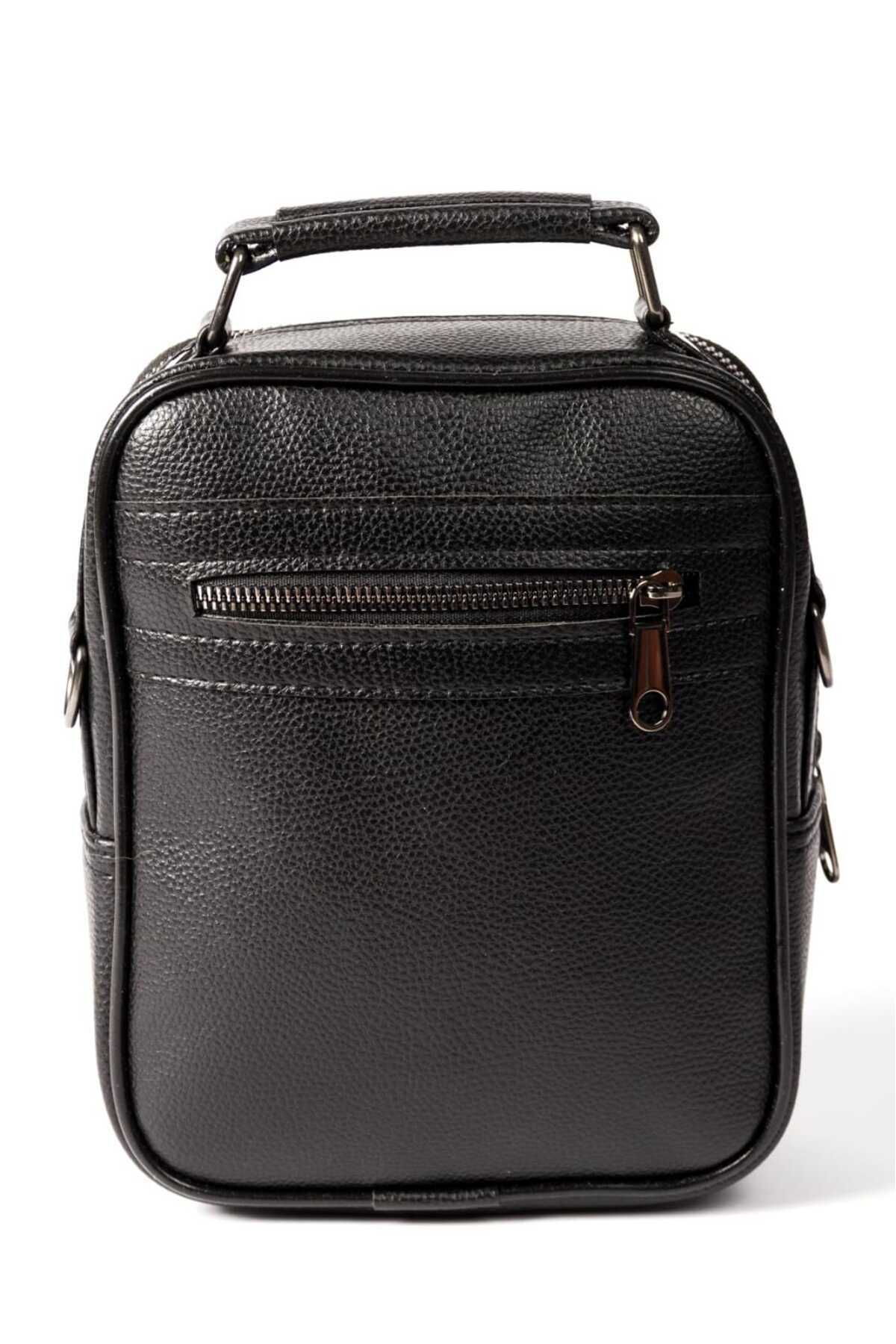 Newish Polo Erkek Siyah Deri Voyager Şık Günlük El Ve Omuz Çantası Şık Crossbody Günlük Erkek Seyahat Çantası görsel 8