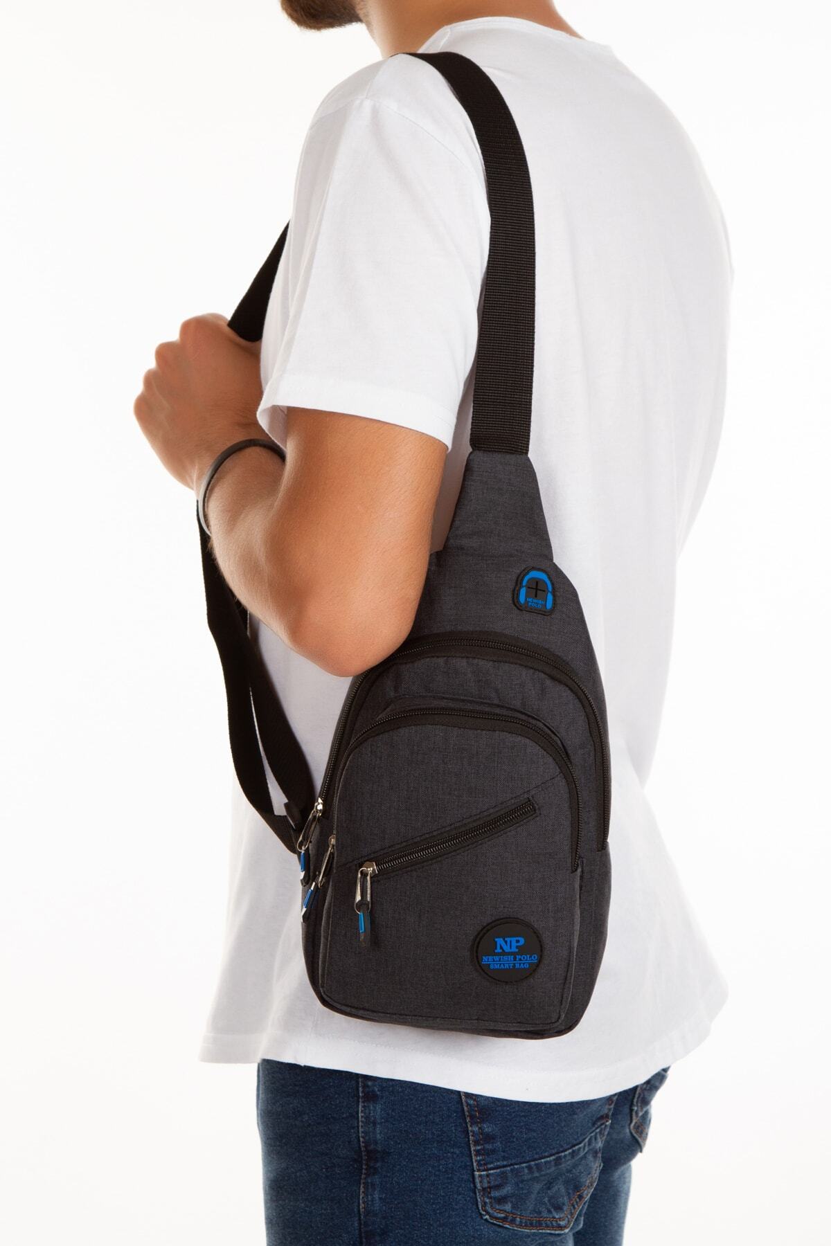 NEWISH POLO ACCESSORIES Newish Polo Unisex Su Geçirmez Çapraz Askılı Bel Omuz Göğüs Ve Spor Çanta Günlük Bodybag Tek Kol görsel 5