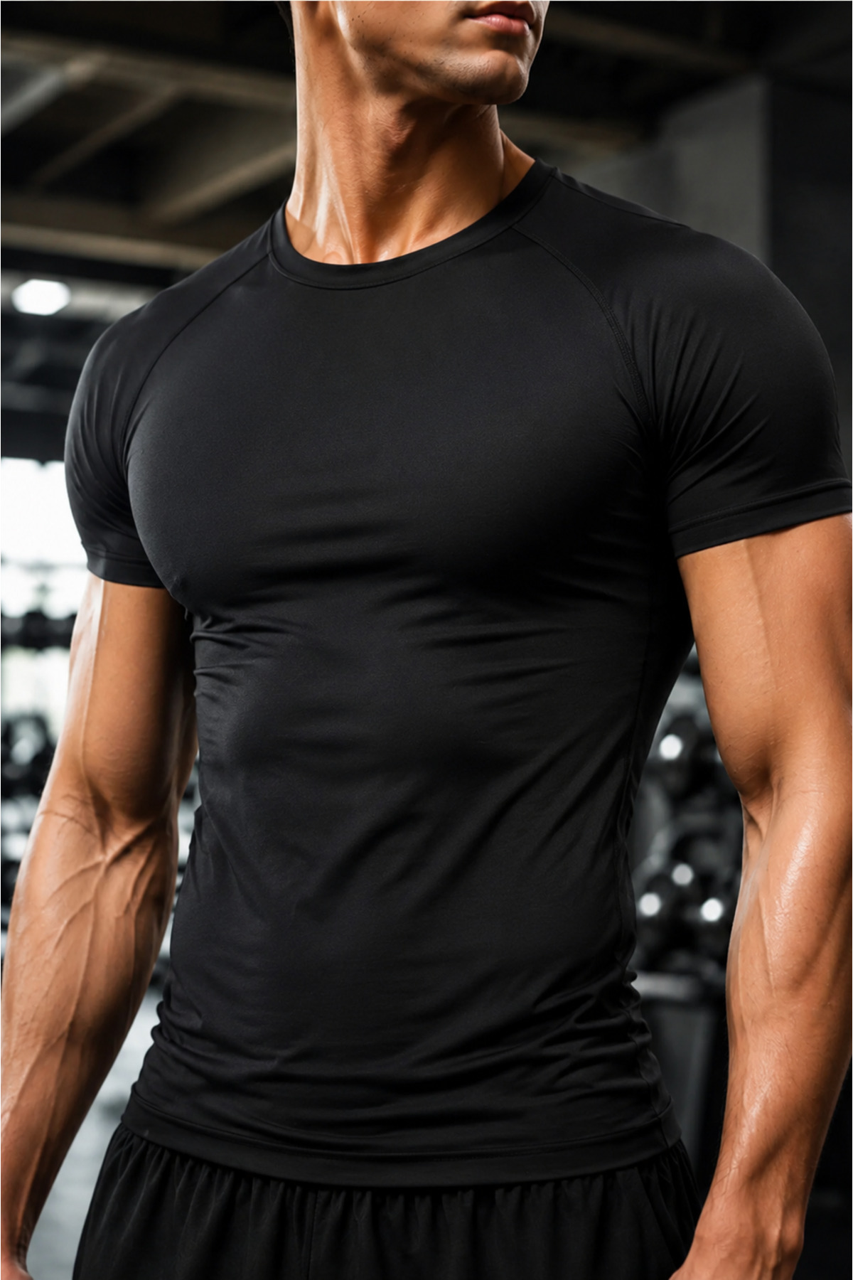 GHASSY CO . Erkek Compression Spor Tişört Slim Fit Hızlı Kuruyan Esnek Fitness Koşu Antrenman T-Shirt