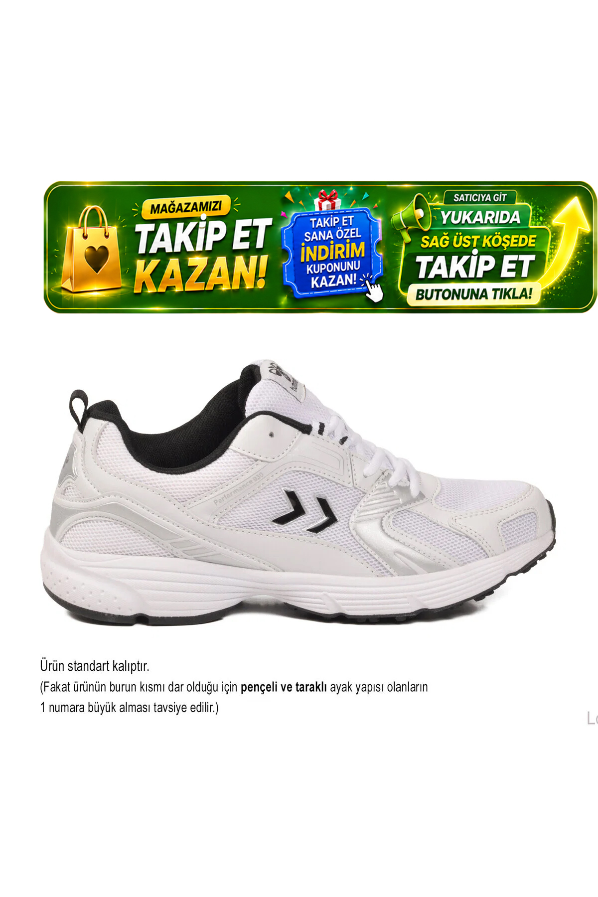hummel Beyaz-Siyah Nefes Alabilen File Detaylı Hafif Taban Erkek Yürüyüş ve Spor Ayakkabı Sneaker Hml 930 görsel 2