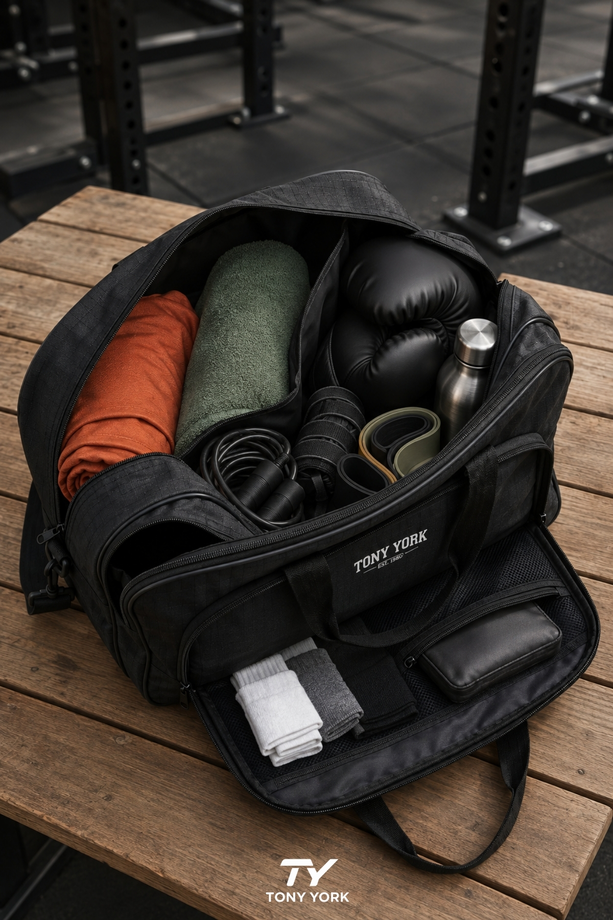 Tony York Orijinal Unisex Geniş Hacimli 3 Gözlü Ayarlanabilir Omuz Askılı Konfor Modeli Suya Dayanıklı Çok Bölmeli Gym Fitness Antrenman Hastane Kabin Boy Seyahat El ve Omuz Kullanım Büyük Boy Spor Çantası görsel 6
