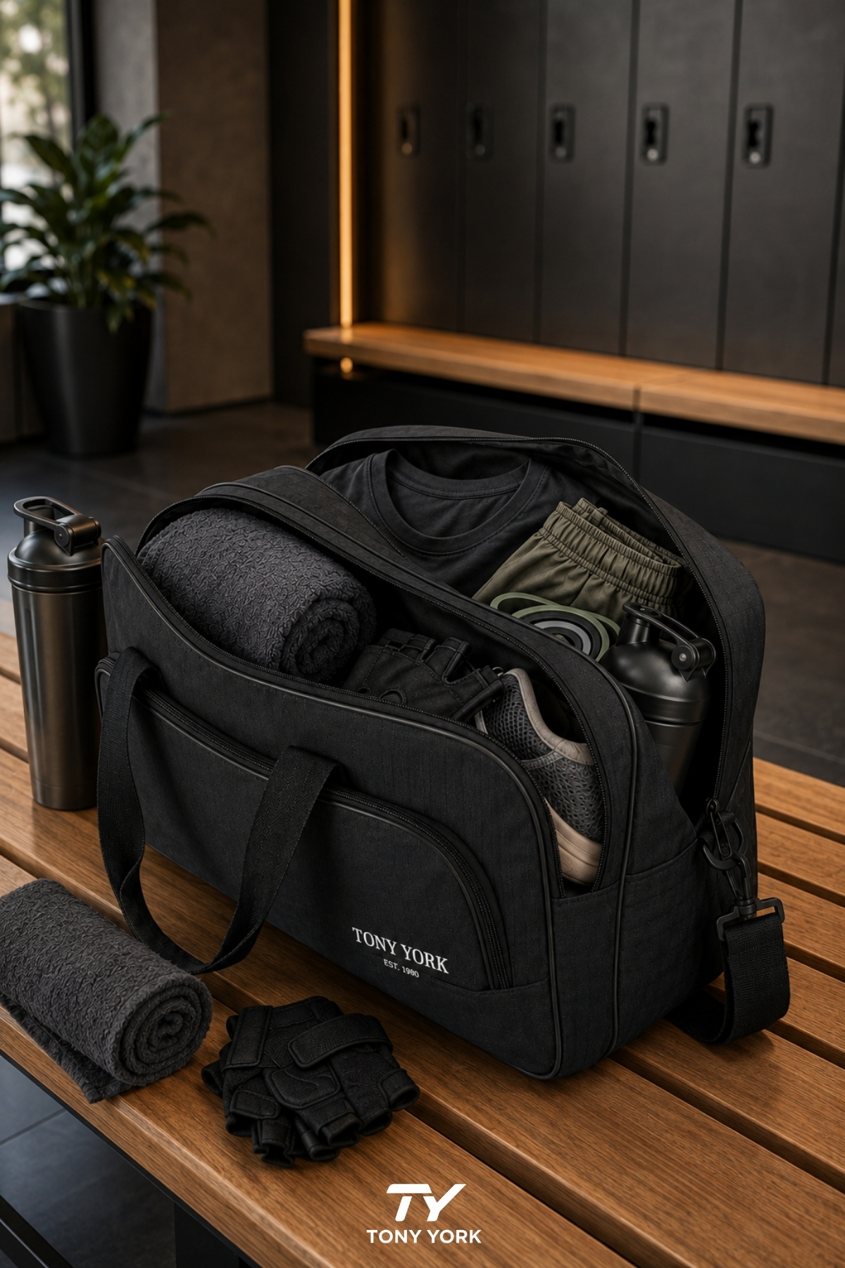 Tony York Orijinal Unisex Geniş Hacimli 3 Gözlü Ayarlanabilir Omuz Askılı Konfor Modeli Suya Dayanıklı Çok Bölmeli Gym Fitness Antrenman Hastane Kabin Boy Seyahat El ve Omuz Kullanım Büyük Boy Spor Çantası görsel 2