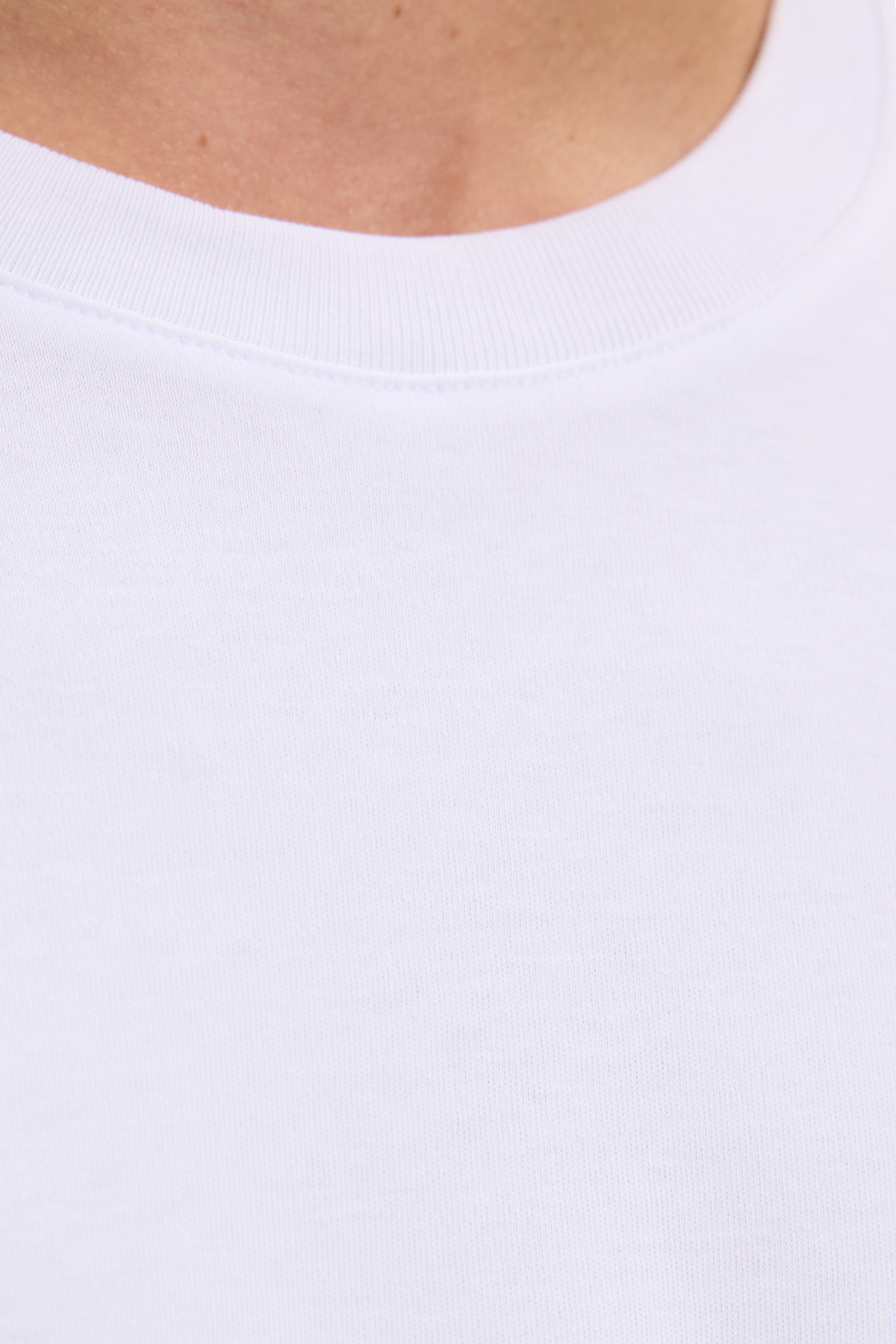 Tudors Unisex Relax Fit Rahat Kesim %100 Pamuk Uzun Kollu Bisiklet Yaka Beyaz Basic Tişört görsel 6