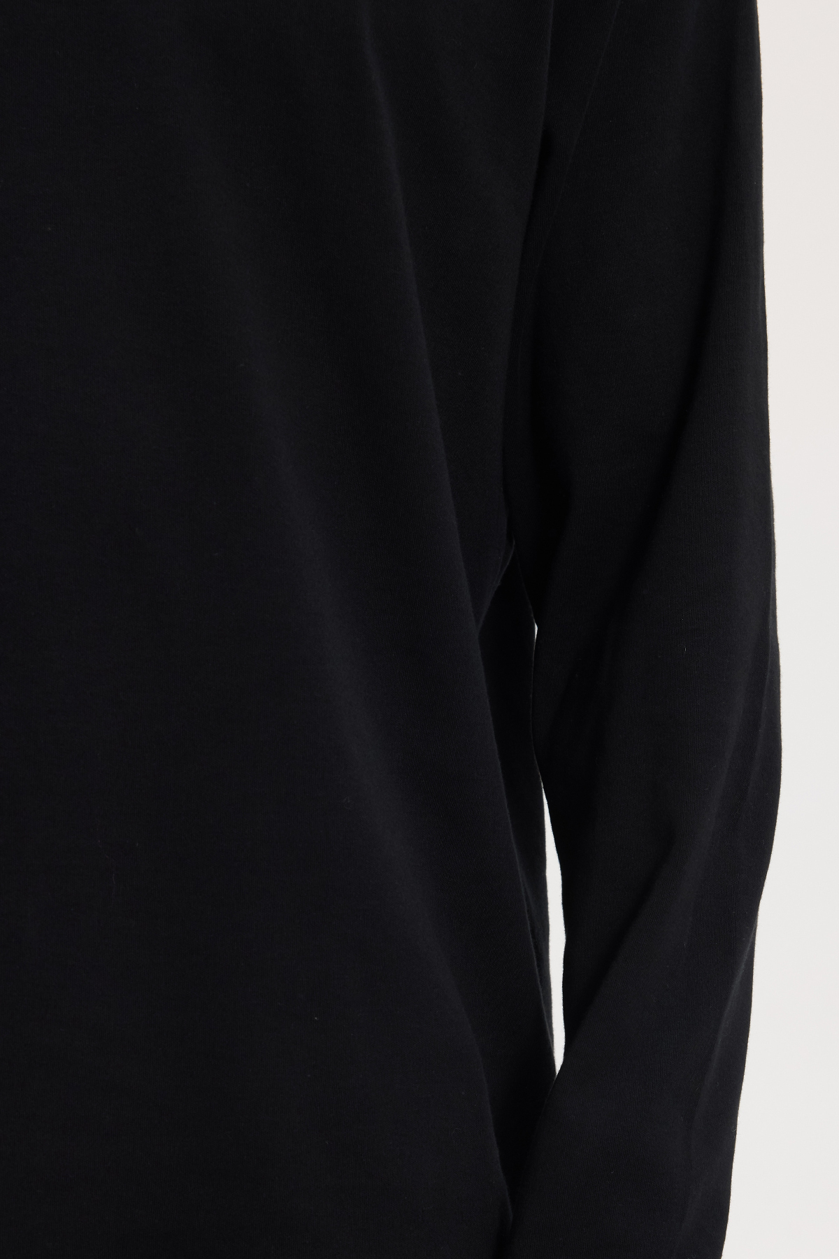 Tudors Unisex Relax Fit Rahat Kesim %100 Pamuk Uzun Kollu Bisiklet Yaka Siyah Basic Tişört görsel 6