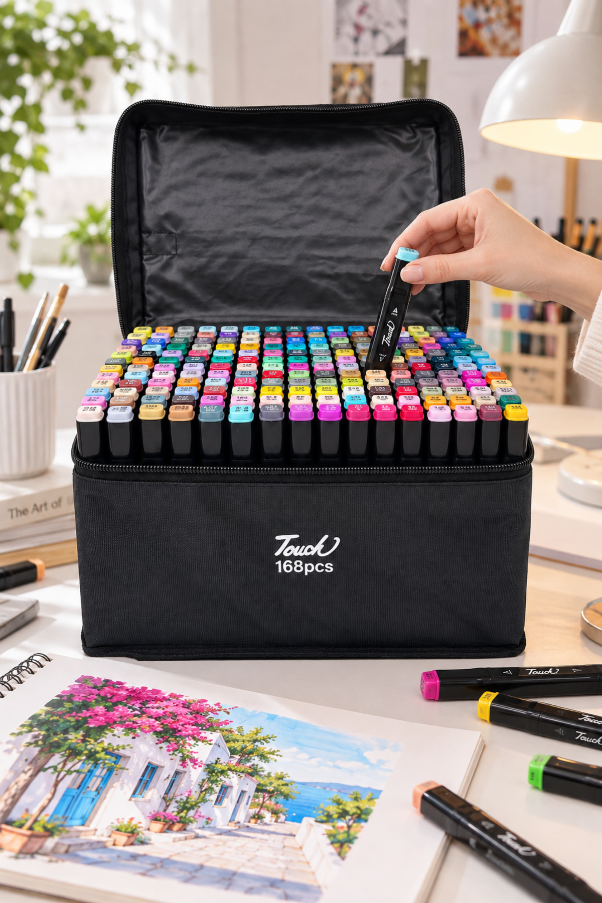 BEYZANA 168 Adet Çift Uçlu Touch Marker Art Tasarım Kalem Seti