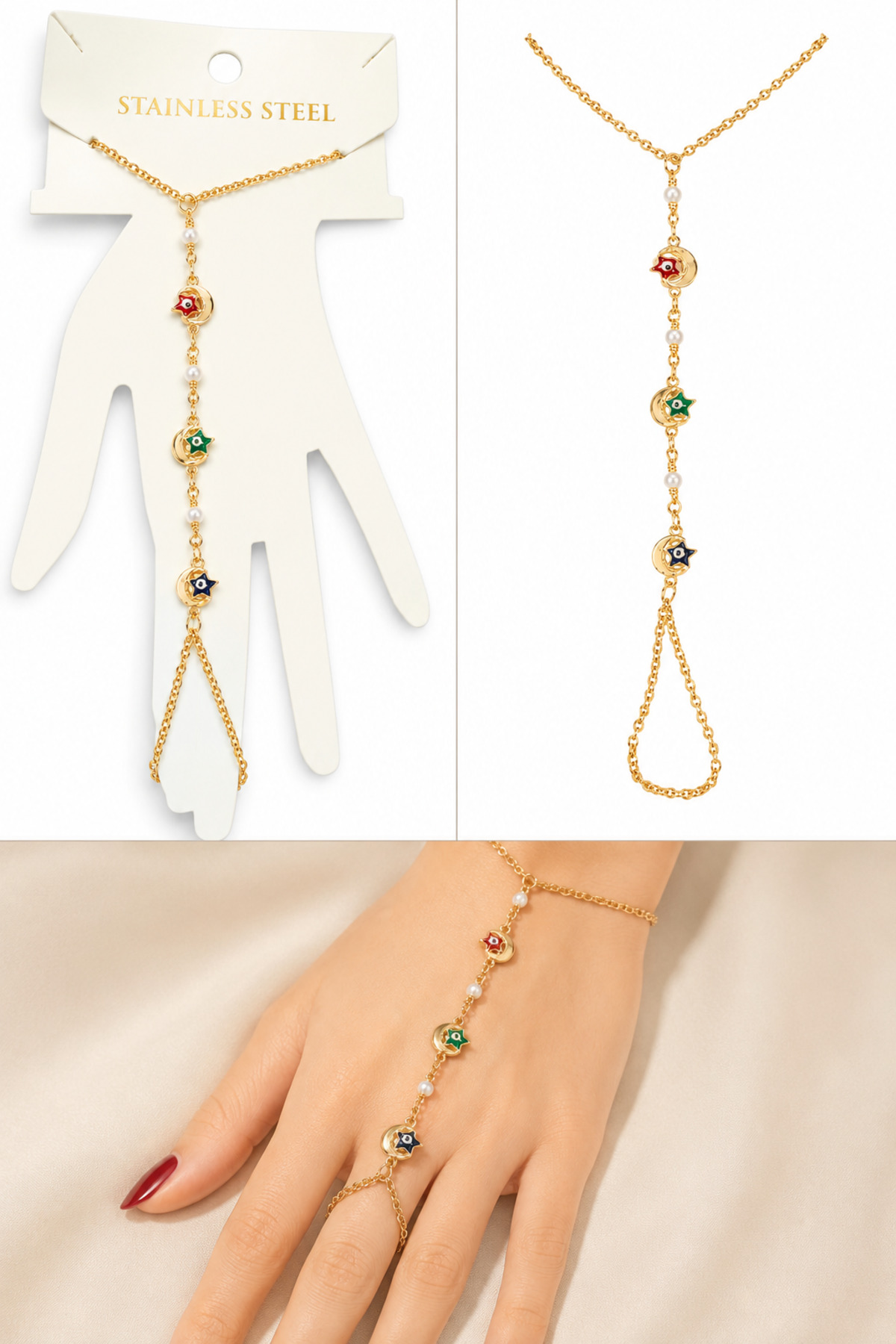 X-Lady Accessories Altın Renk Yıldız Çelik Şahmeran - 3885 görsel 6