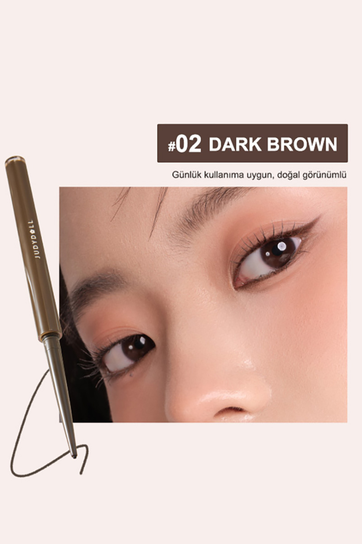 خط چشم ژل خط چشم بسیار ظریف خط چشم ضد آب #02 قهوه ای تیره — قهوه‌ای judydoll-9087127093525 — تصویر 3 از 6