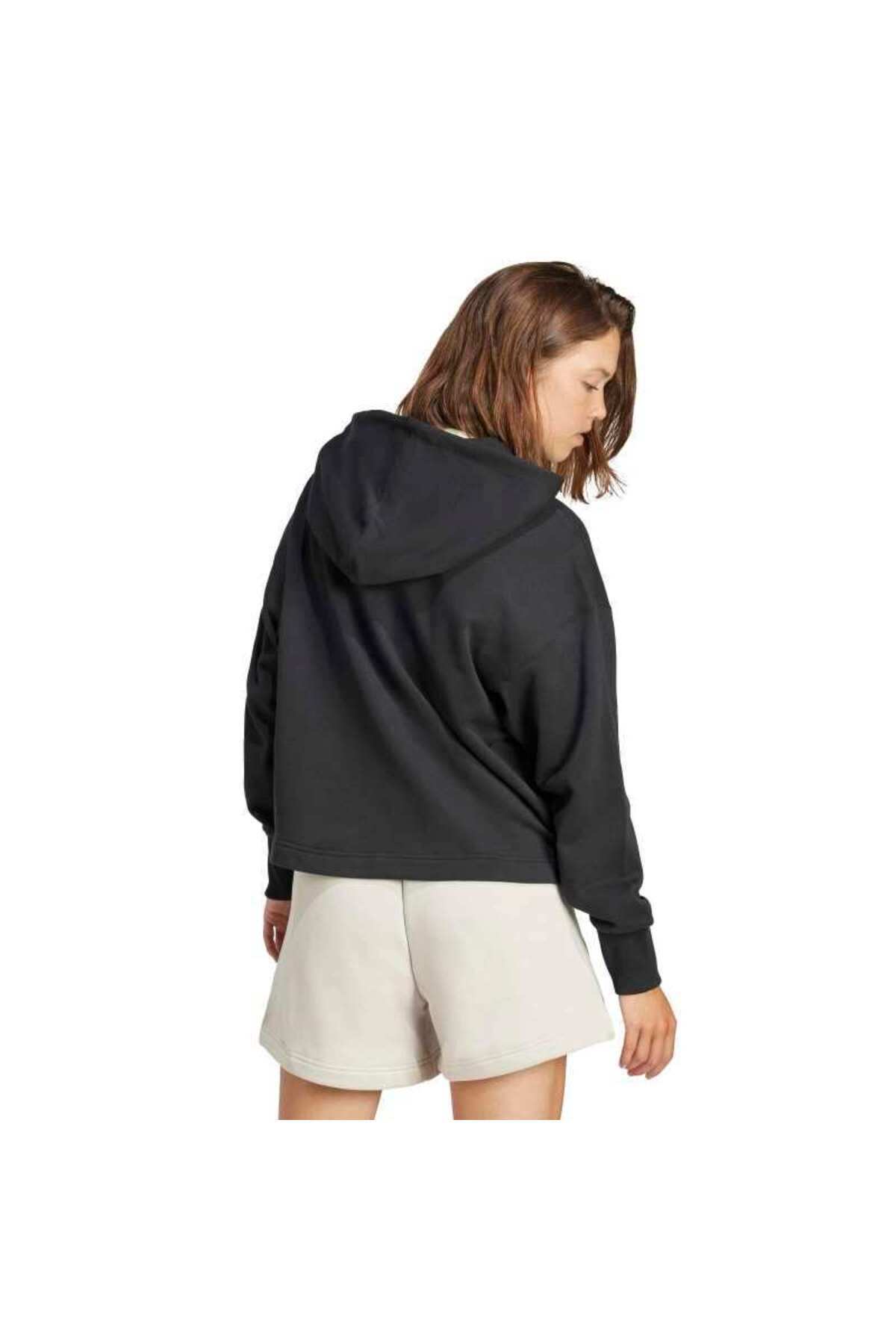 adidas Kadın Günlük Ceket All Szn French Terry Loose Full-Zip Hoodie Jj1251 görsel 3