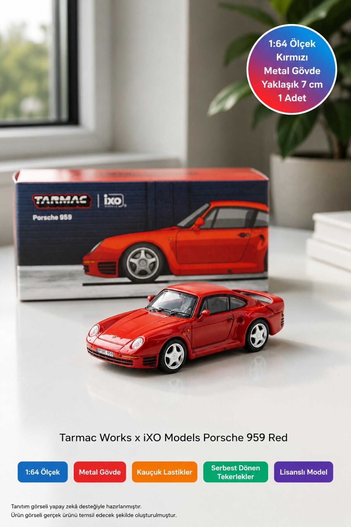 TOYFEST Tarmac Works X iXO Models 1/64 Porsche 959 Red - Fiyatı