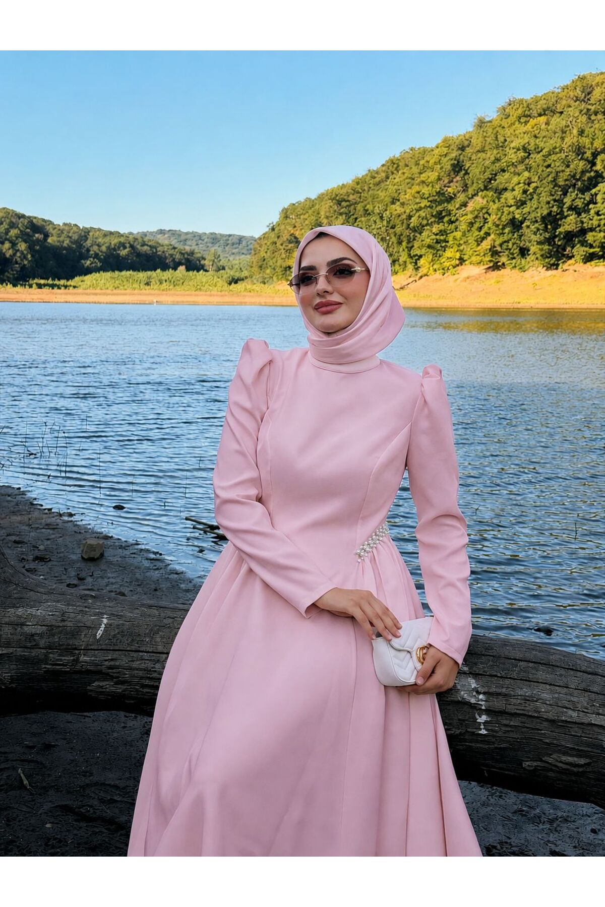 Zehra couture Pera Yandan Boncuklu Elbise görsel 2