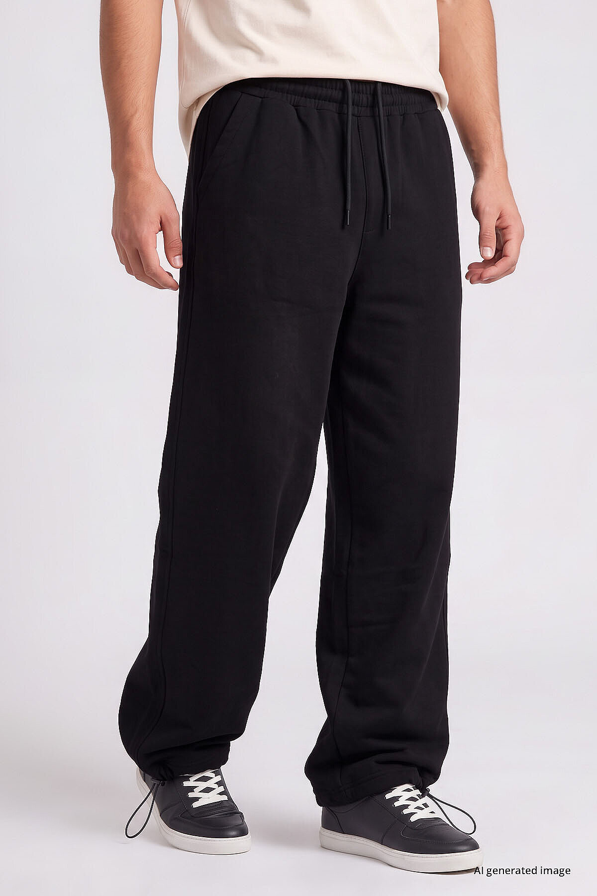 TOMMY LIFE Siyah Lastikli Erkek Baggy Eşofman Alt - 82200 görsel 2