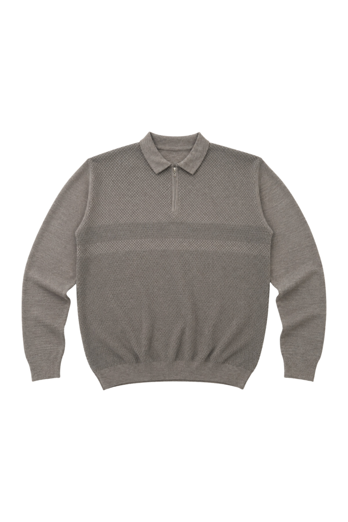 BattalModa Erkek Büyük Beden Vizon Atlas Polo Yaka Fermuarlı Triko Kazak 5XL-6XL-7XL-8XL görsel 4