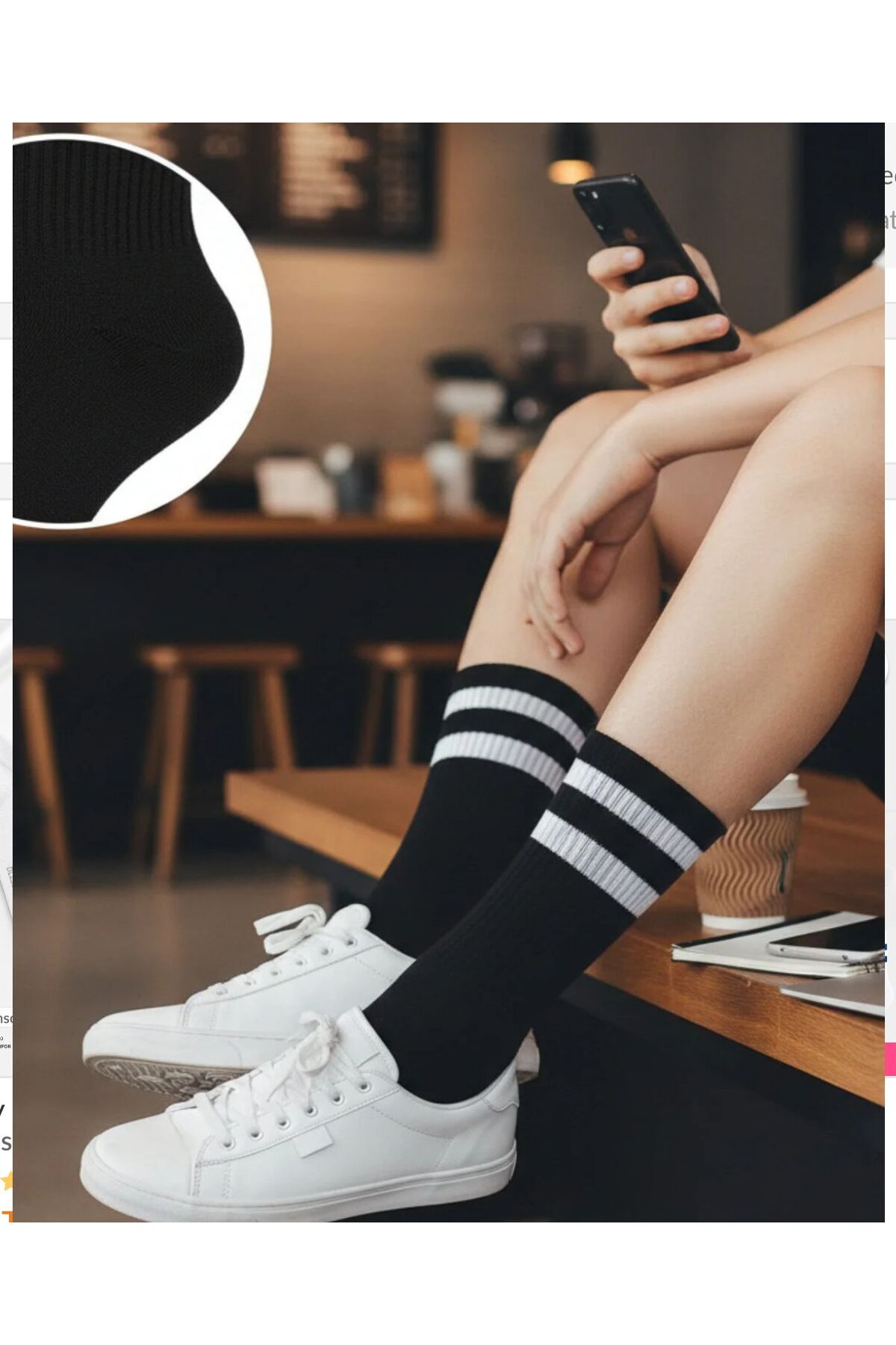 Ay-Ra Collection 6’lı Paket Unisex Siyah ve Beyaz Pamuklu Spor Çorap Seti 4 Mevsim Cool&Comfort görsel 2