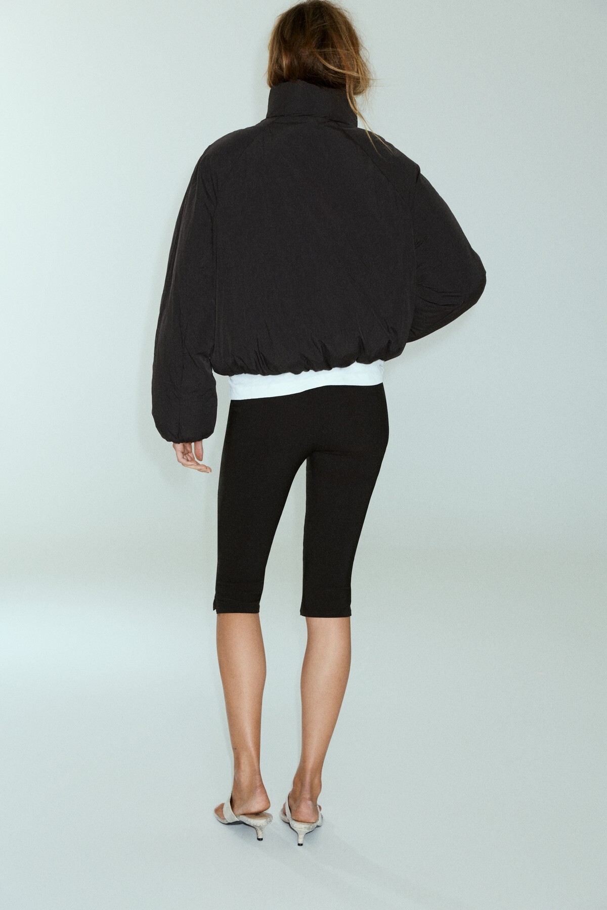 Pull & Bear Dik yaka şişme mont görsel 6