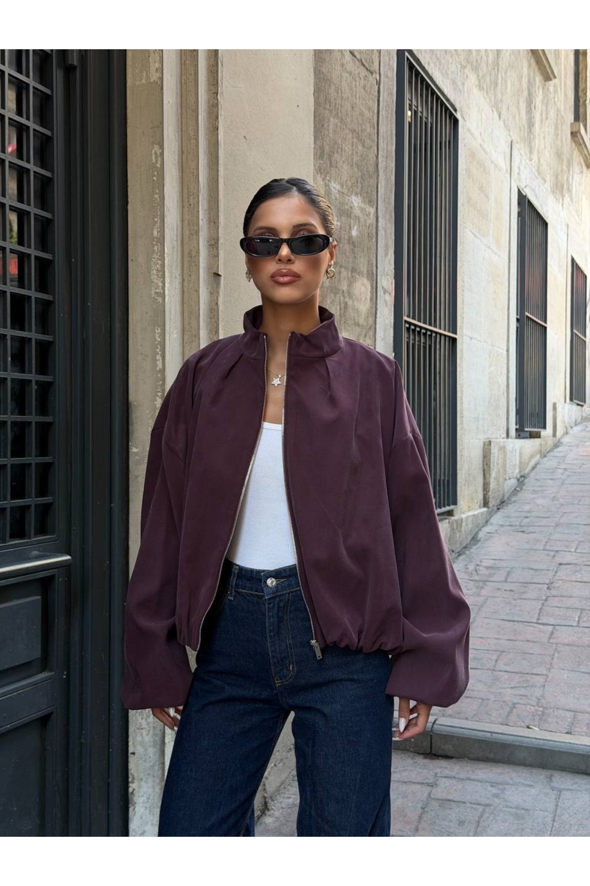 Ekim Store Büzgülü Bomber Trenç Ceket görsel 6