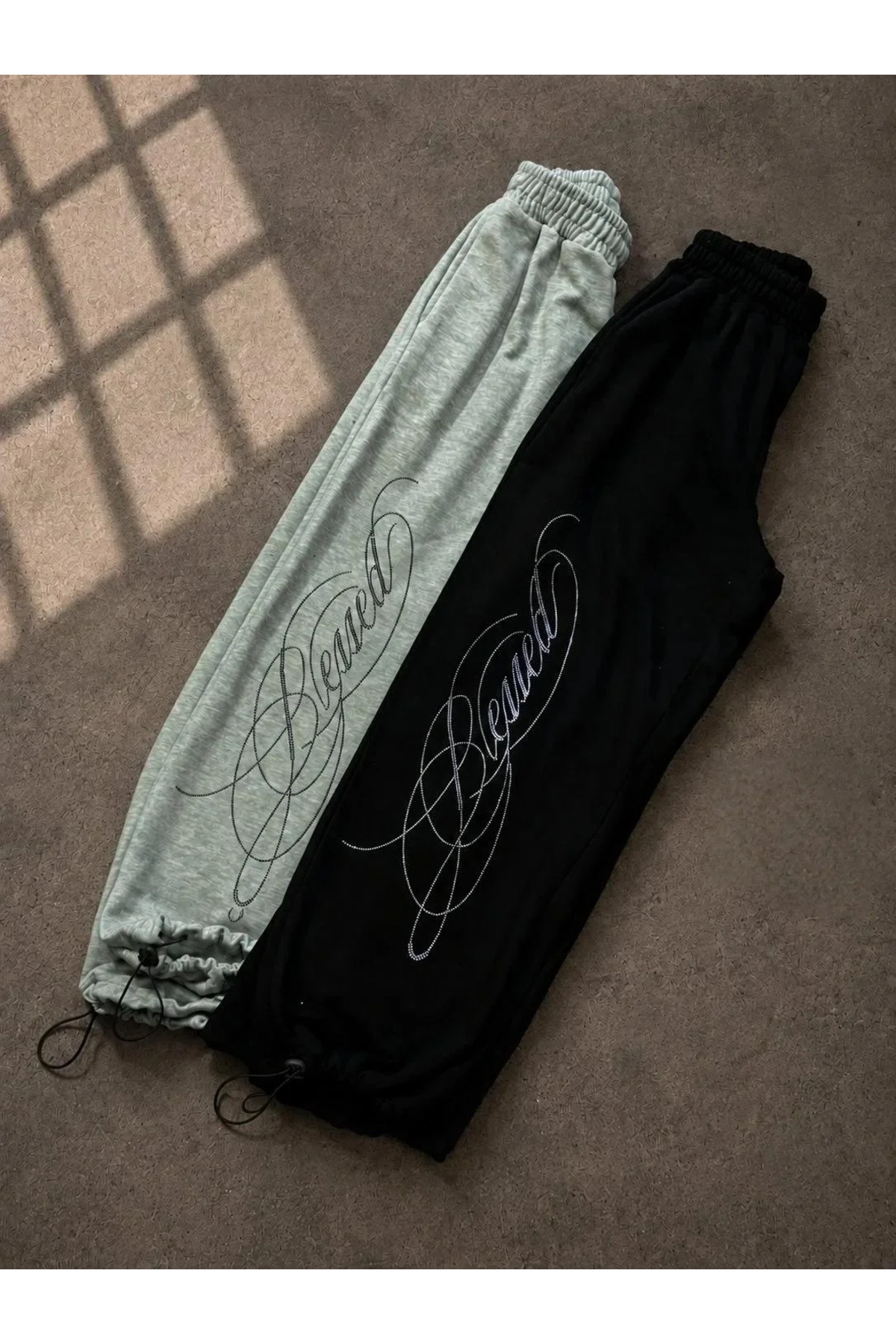 1blood Blessed Taş Baskılı Ayarlanabilir Baggy Eşofman Altı