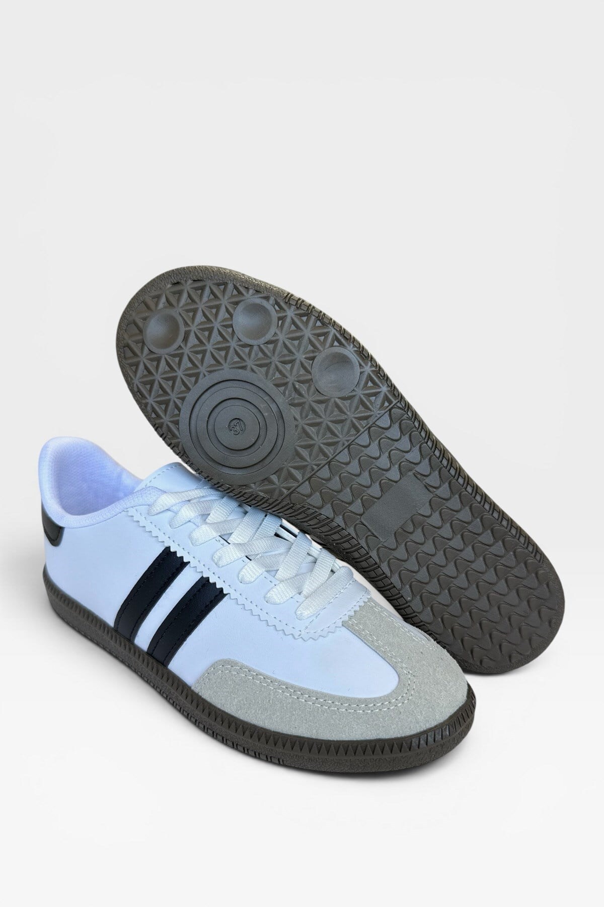Rahat Unisex Spor Ayakkabı BEYAZ-SİYAH — سفید 20473 — تصویر 6 از 7