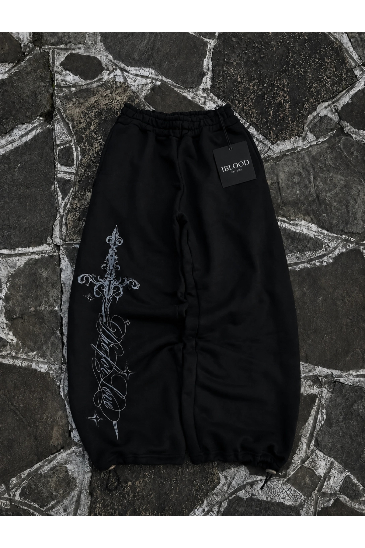 1blood Kılıç Gothic Baggy Kalıp Unisex Eşofman Altı