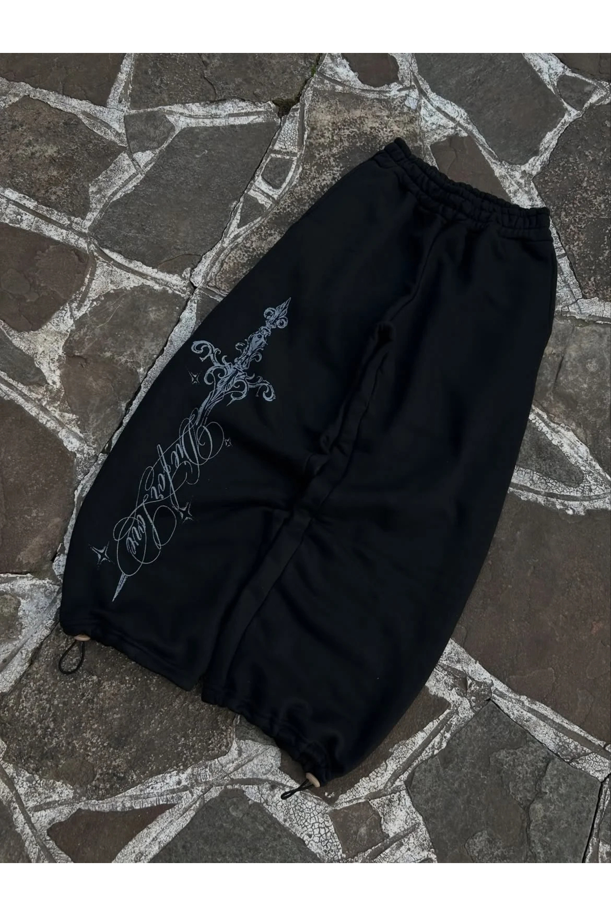 1blood Kılıç Gothic Baggy Kalıp Unisex Eşofman Altı görsel 2