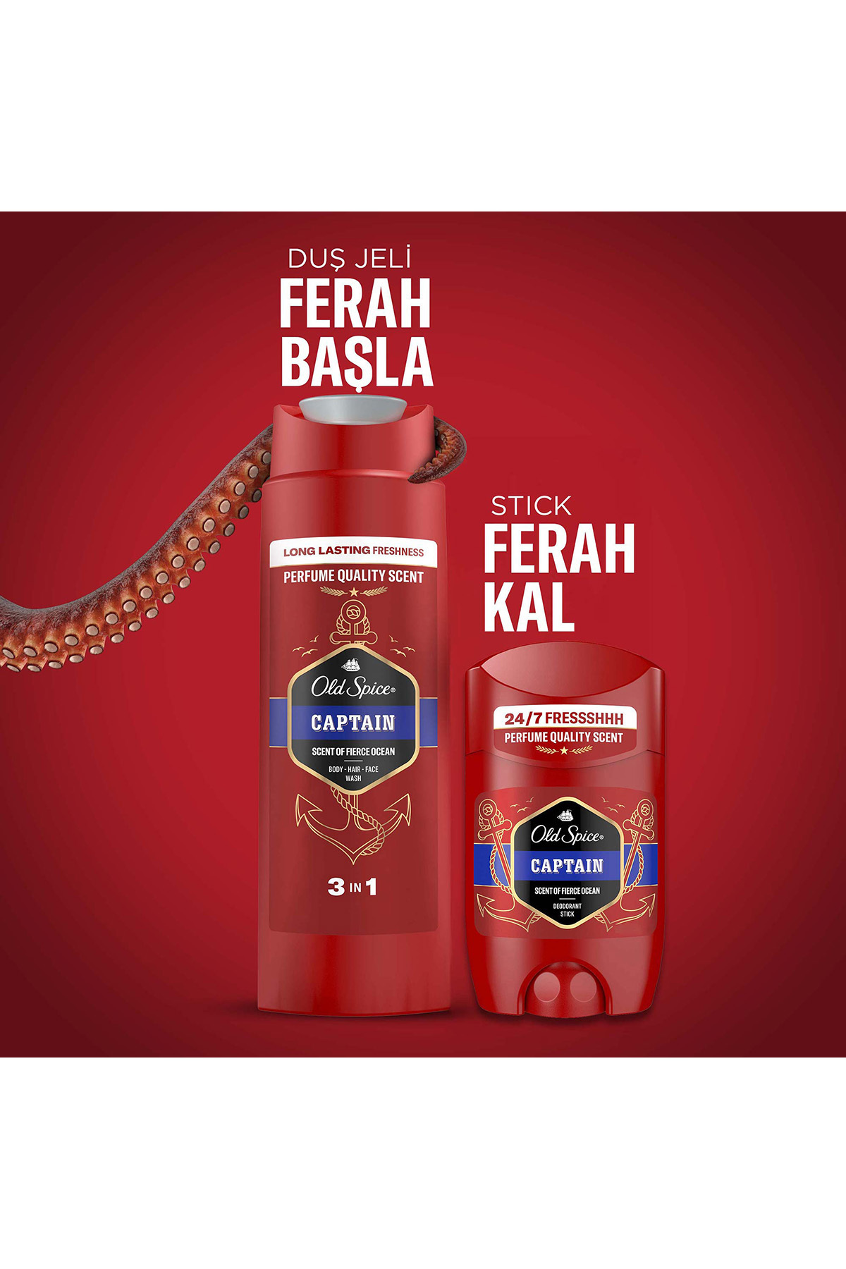 ست هدیه کاپیتان: دئودورانت استیک 50ml و ژل دوش و شامپو 250ml