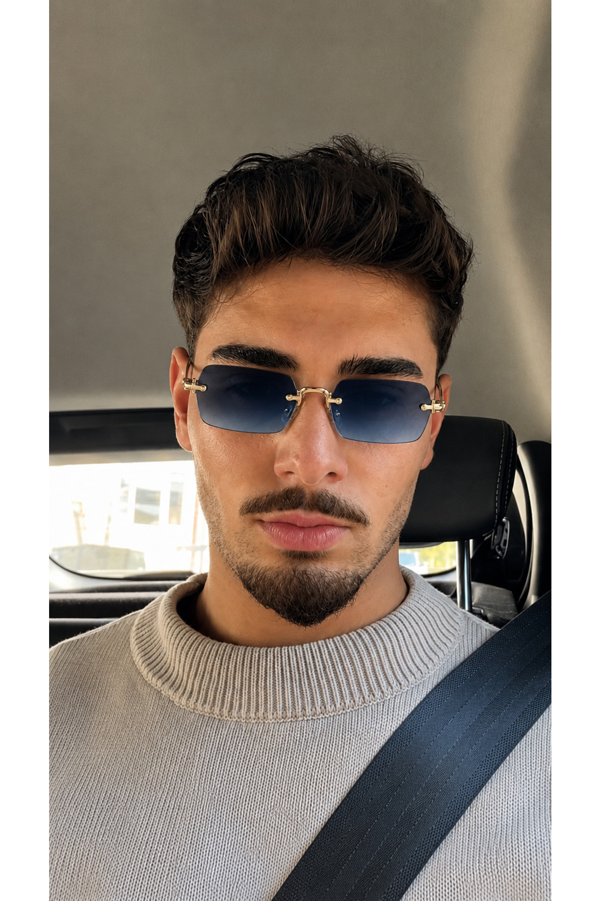 PİYESBOUTİQUE Ares Erkek Kare Dikdörtgen 56-19-141 Eşref Tek Güneş Gözlüğü, UV400 Korumalı, Retro Vintage Tasarım, Şık Premium Gözlük görsel 2