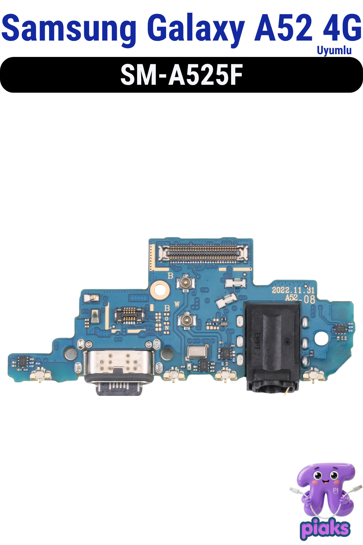 Samsung Galaxy A52 4G Şarj Bordu Soketi Alt Bord SM-A525F Uyumlu