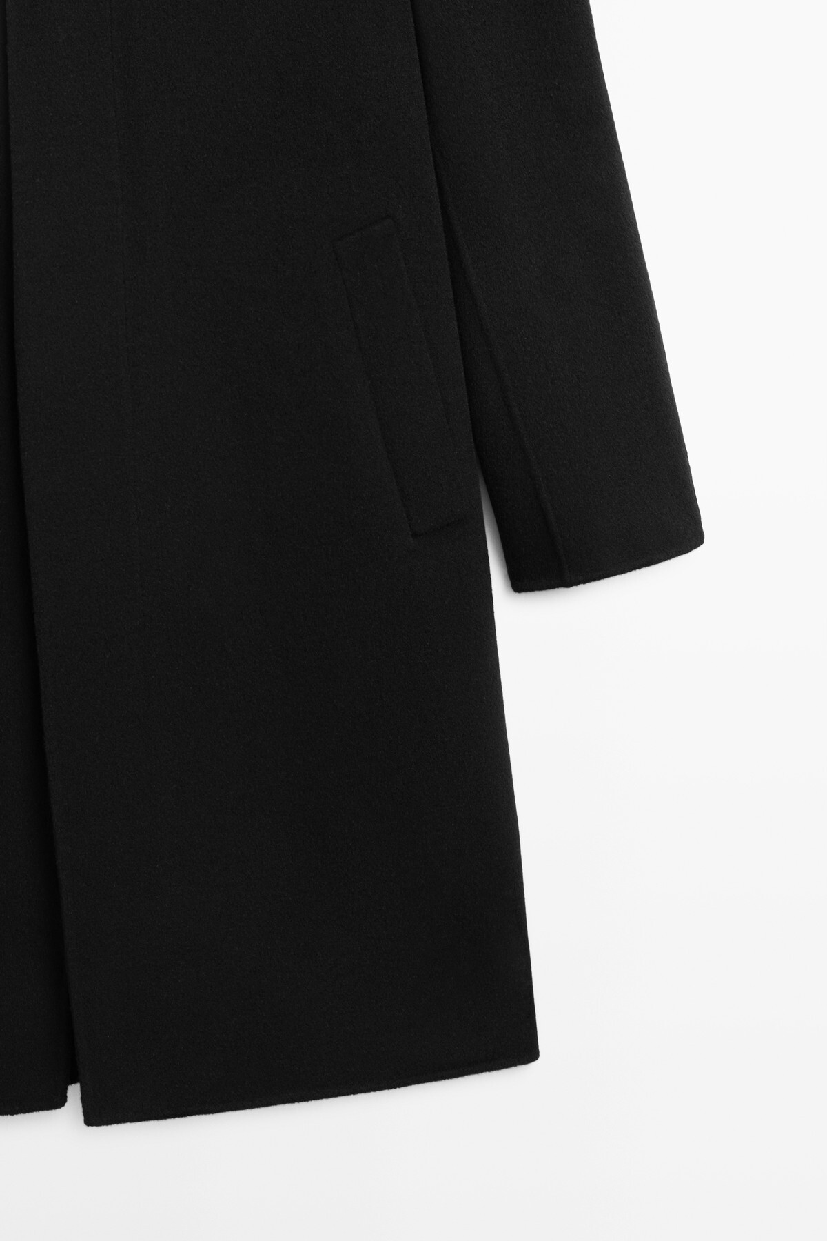 Massimo Dutti Çift kumaş yün karışımlı kaban görsel 7