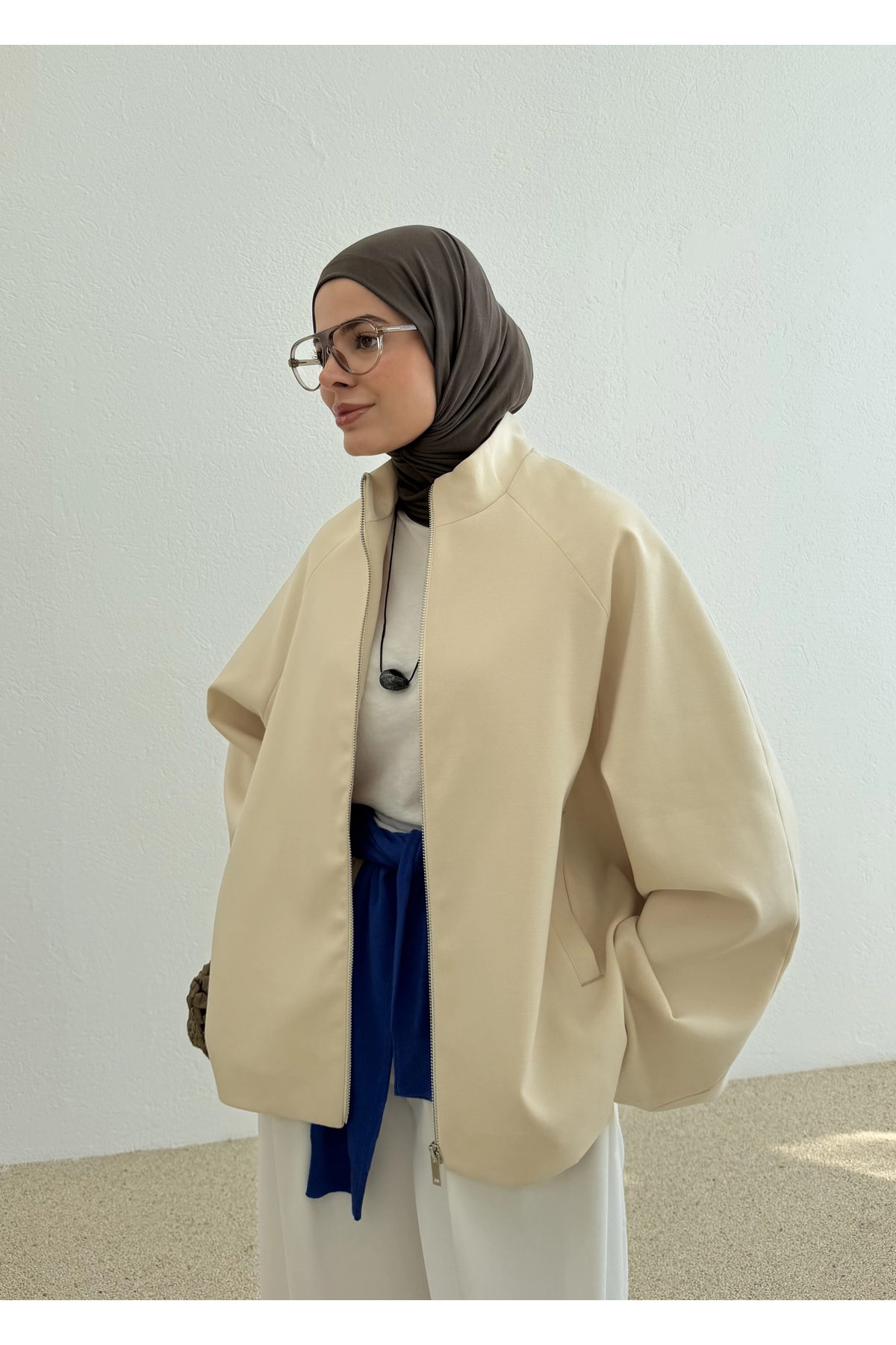 MODA AKSA 2121 SELECTİON FERMUARLI BOMBER CEKET VANİLYA