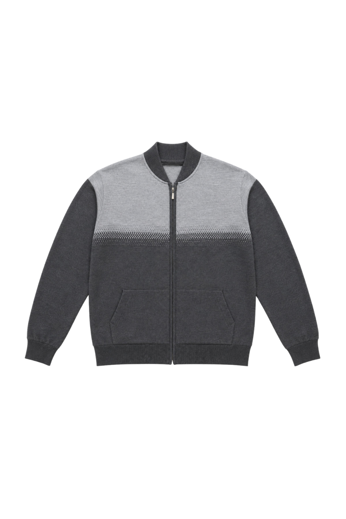 BattalModa Erkek Büyük Beden Füme Pixel Cepli Triko Hırka 5XL-6XL-7XL-8XL görsel 4