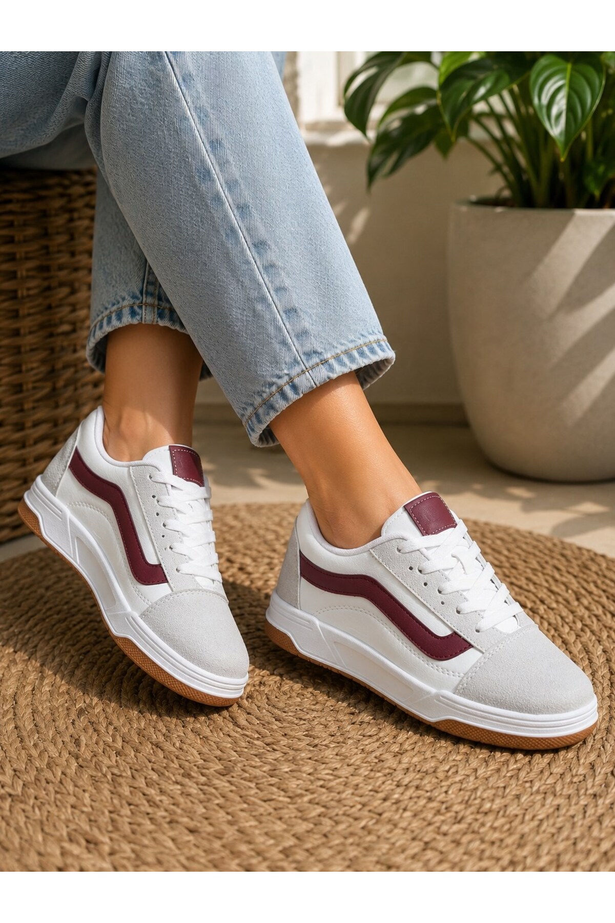 ALTUNTAŞ Günlük Spor Ayakkabı Sneaker Günlük Spor Okul Ayakkabısı Suni Deri Ayakkabı görsel 3