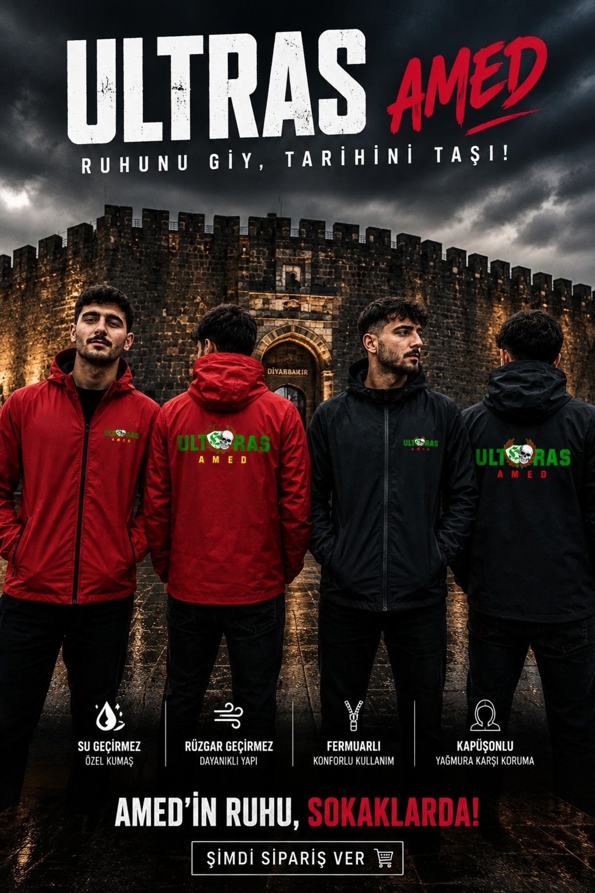 ULTRAS AMED YAĞMURLUK — قرمز SDSD54211 — تصویر 2 از 3