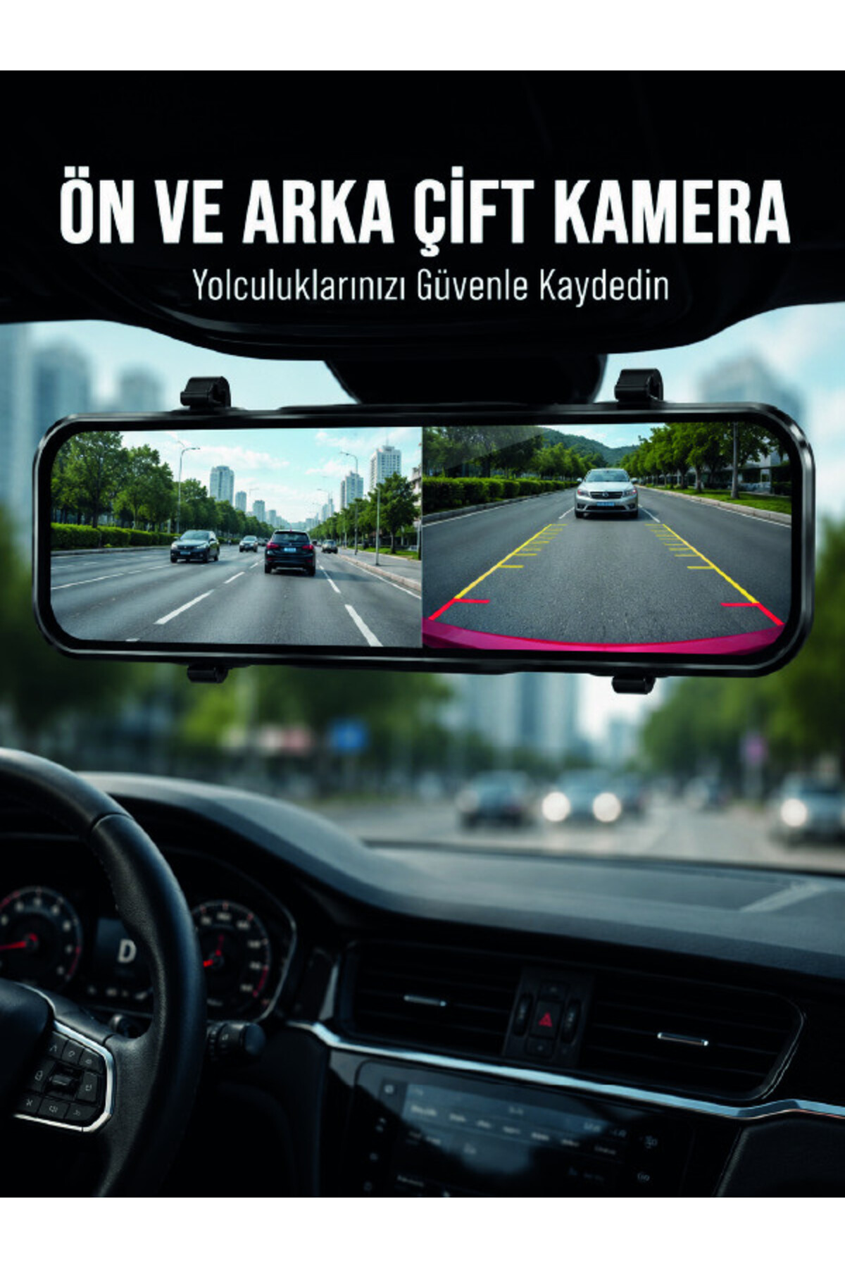 EMVERA Ayna Carplay Dokunmatik Araç Multimedya Ekranı Ön Arka Kameralı