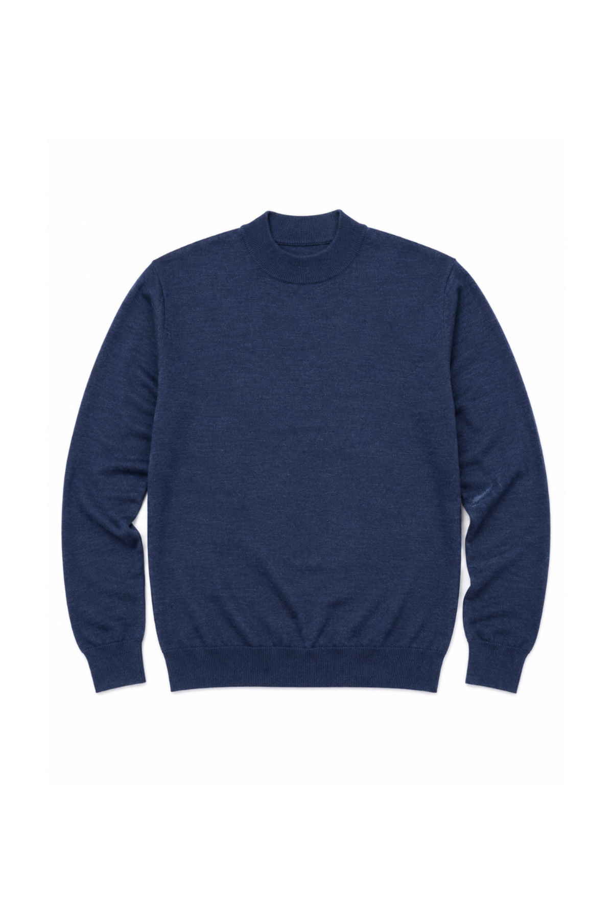 BattalModa Erkek Büyük Beden Melanj Lacivert Yarım Balıkçı Triko Kazak 3XL-4XL-5XL-6XL görsel 4