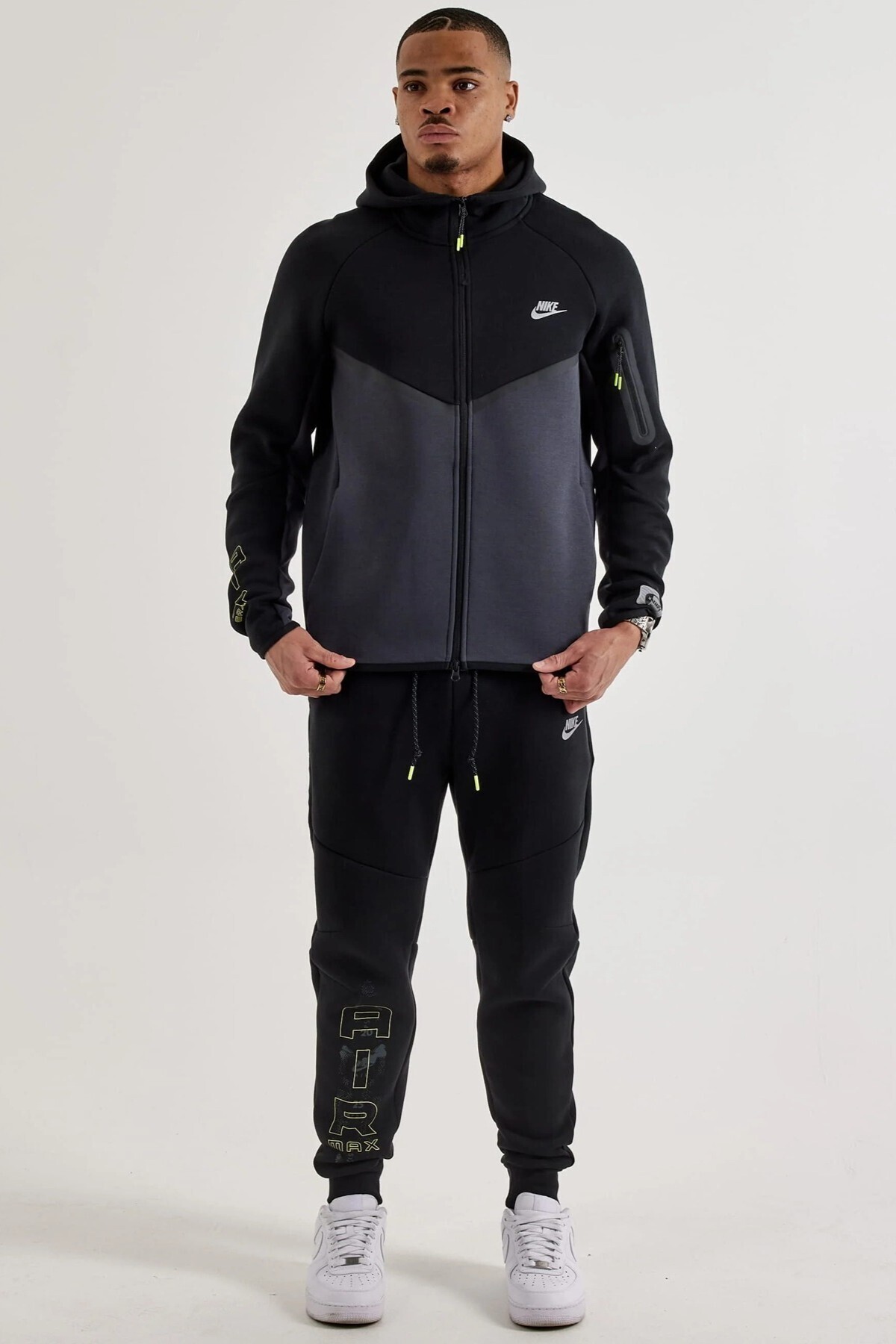 Nike Tech Fleece Full Zip Windrunner Hoodie Kapüşonlu Unisex Sweatshirt Siyah görsel 4