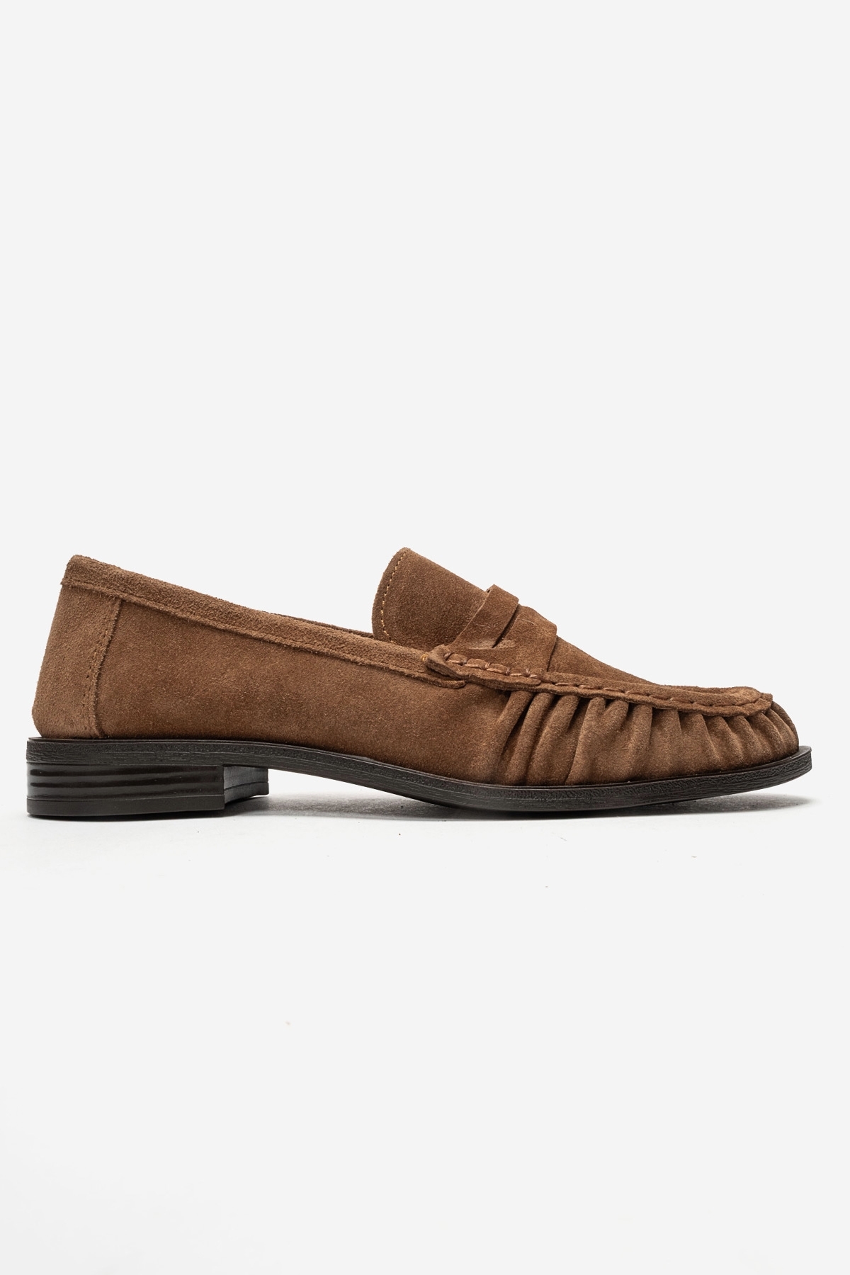 LuviShoes CHEN Toprak Süet Hakiki Deri Kadın Loafer Ayakkabı görsel 6