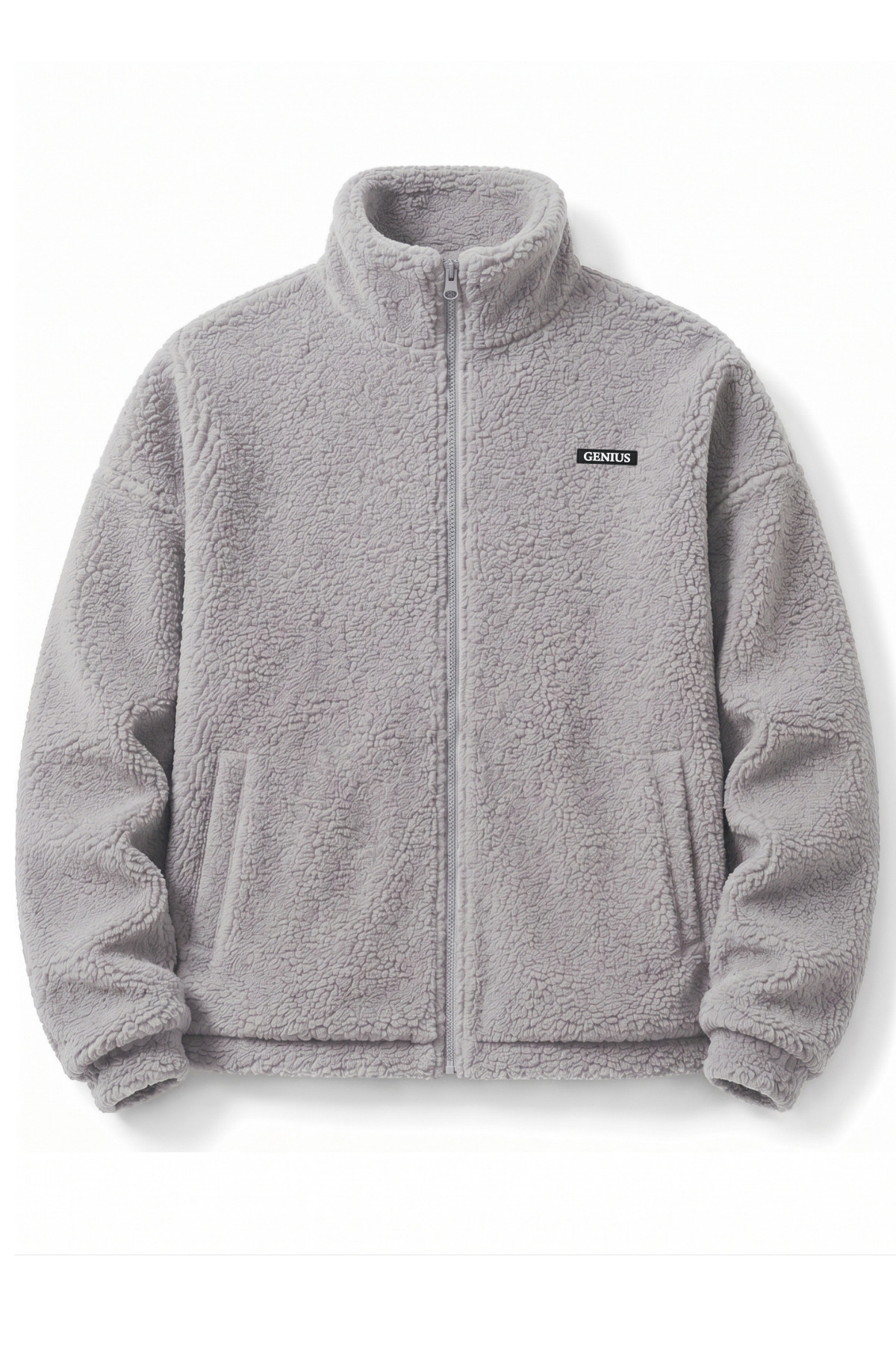GENIUS STORE Oversize Peluş Erkek İçi Polarlı Tam Fermuarlı Sherpa Sonbahar Kış Kadın Polar Sweatshirt