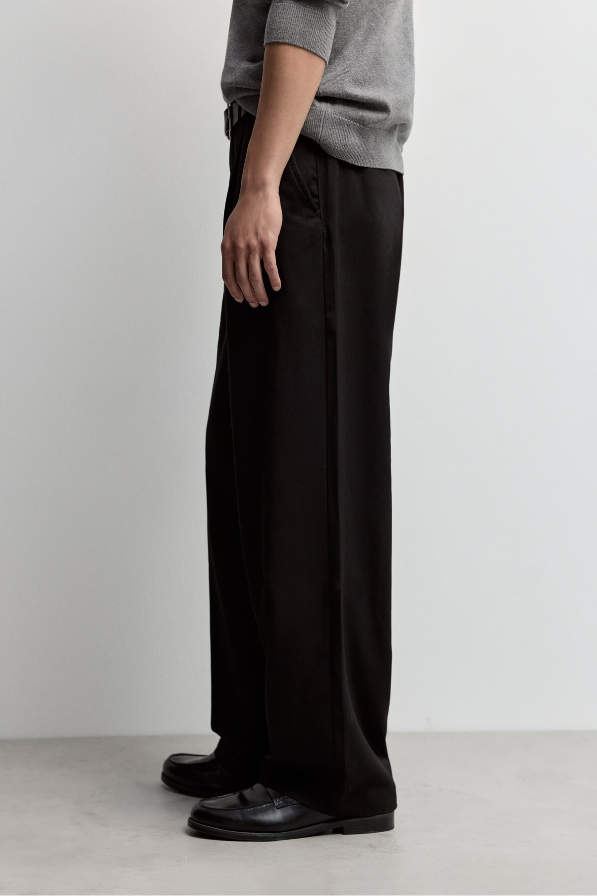 Tailored fit geniş paça pantolon — مشکی G000C750324612 — تصویر 3 از 8